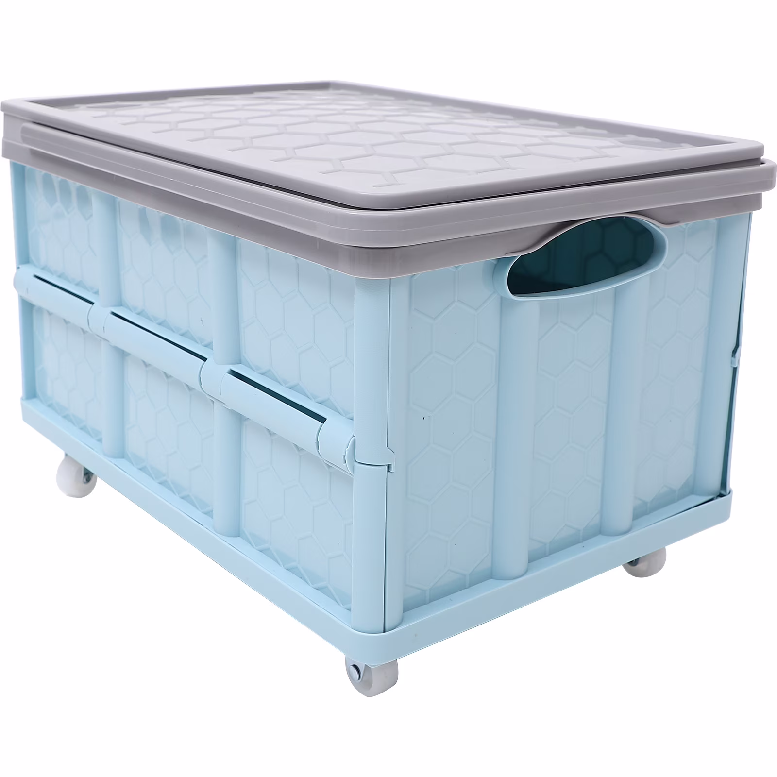 2 Count 60 Gallon Storage Container Garbage Can Trunk Shopping Blue