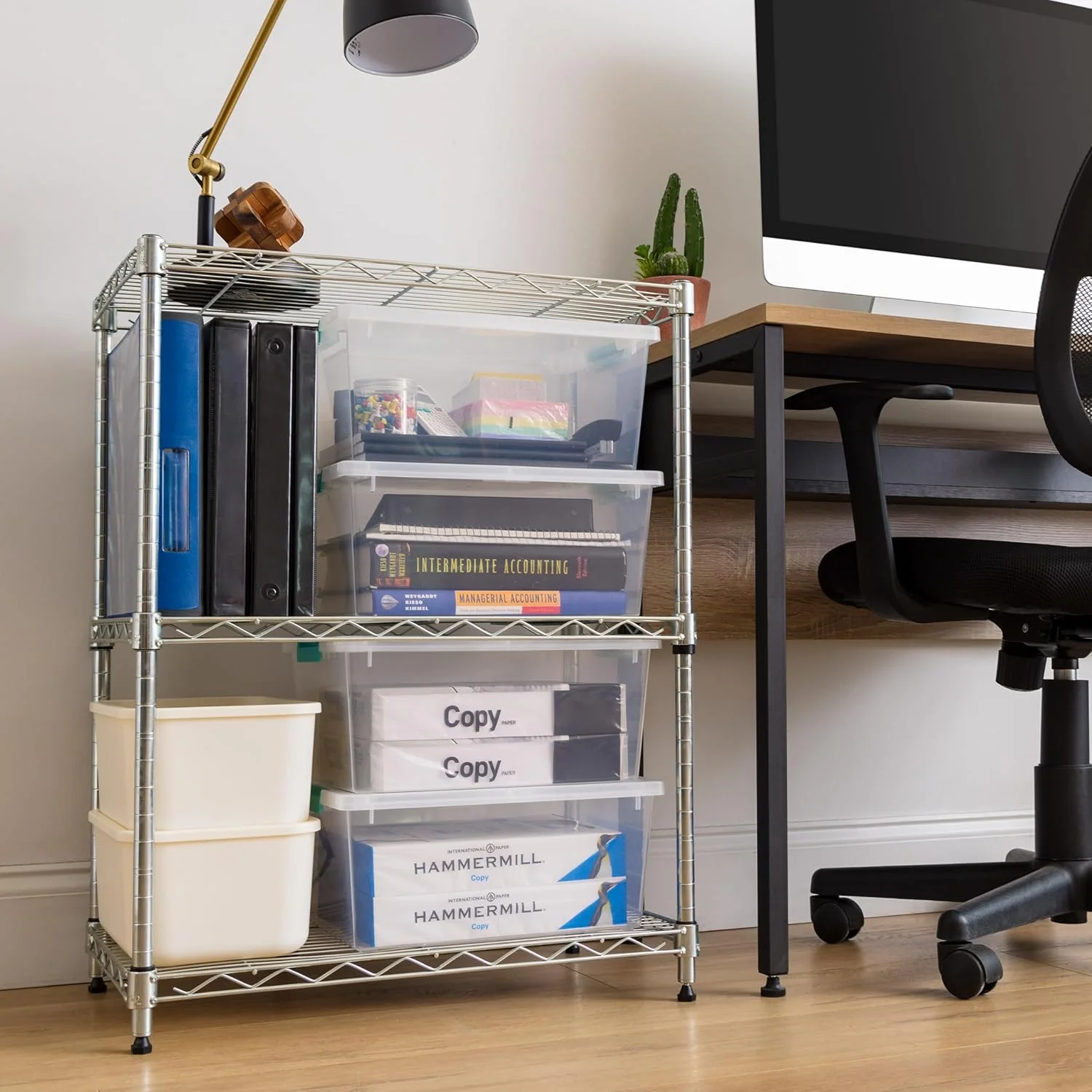 Plastic 12 Qt Storage Bins, 4 Pack