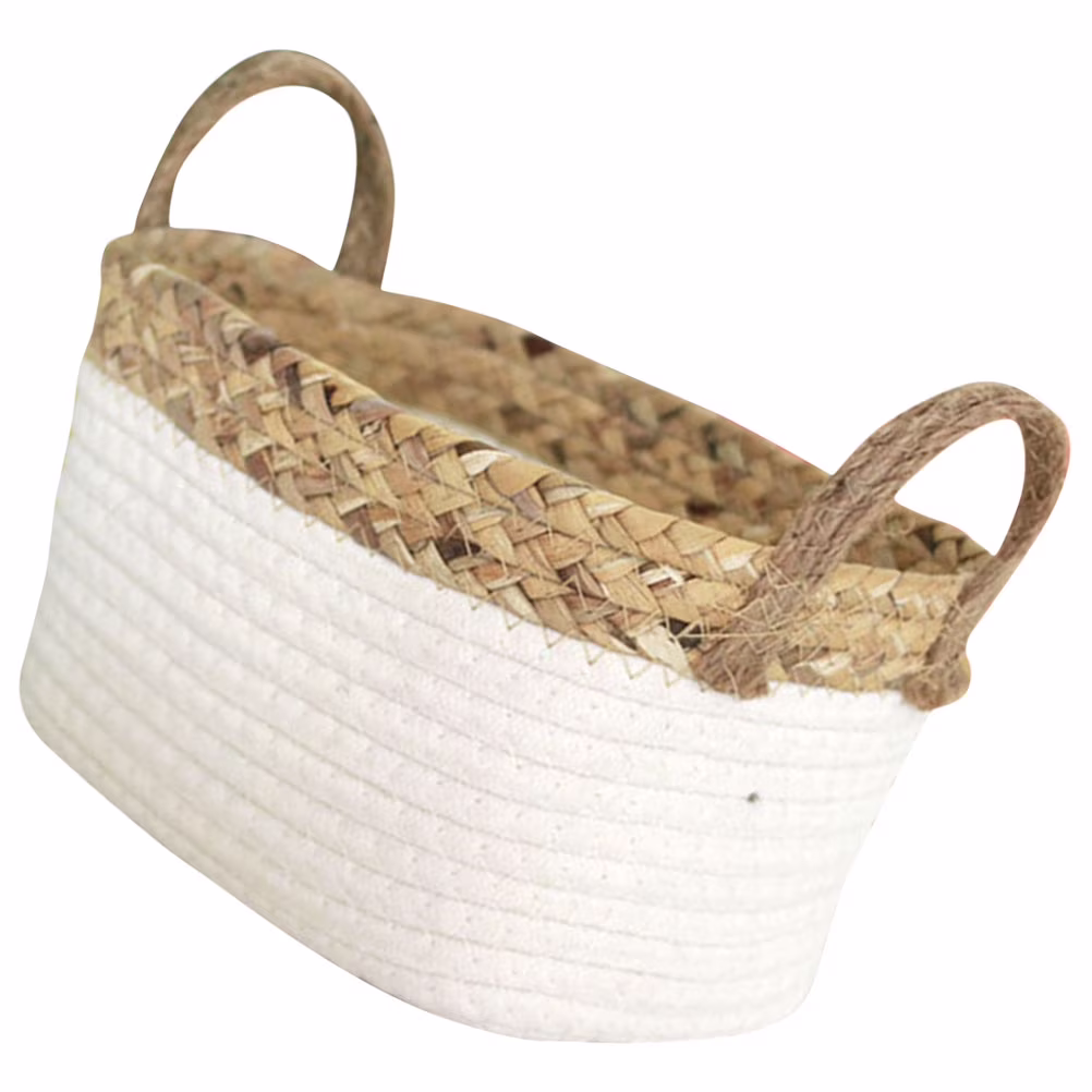 Craft Organizers and Storage Boxes with Lids Cotton Rope Woven Basket