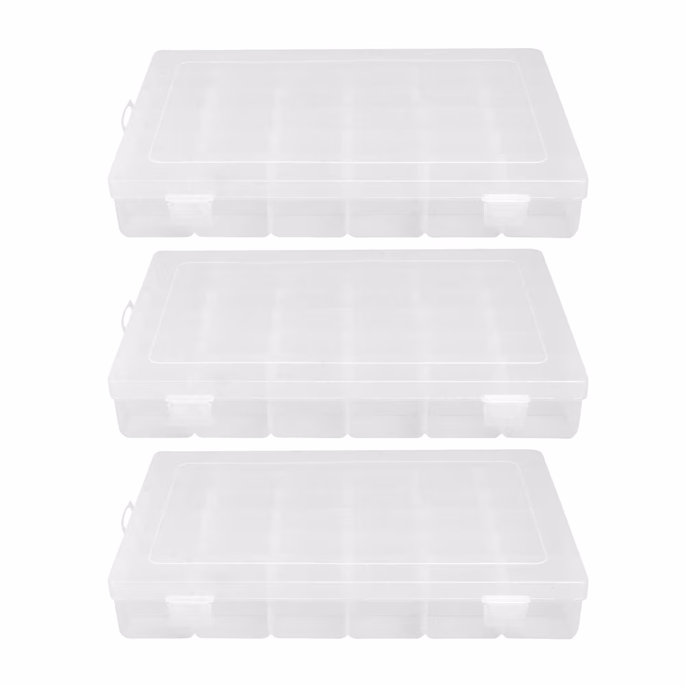 3 Pcs 36 Grid Storage Box Small Items PP Material