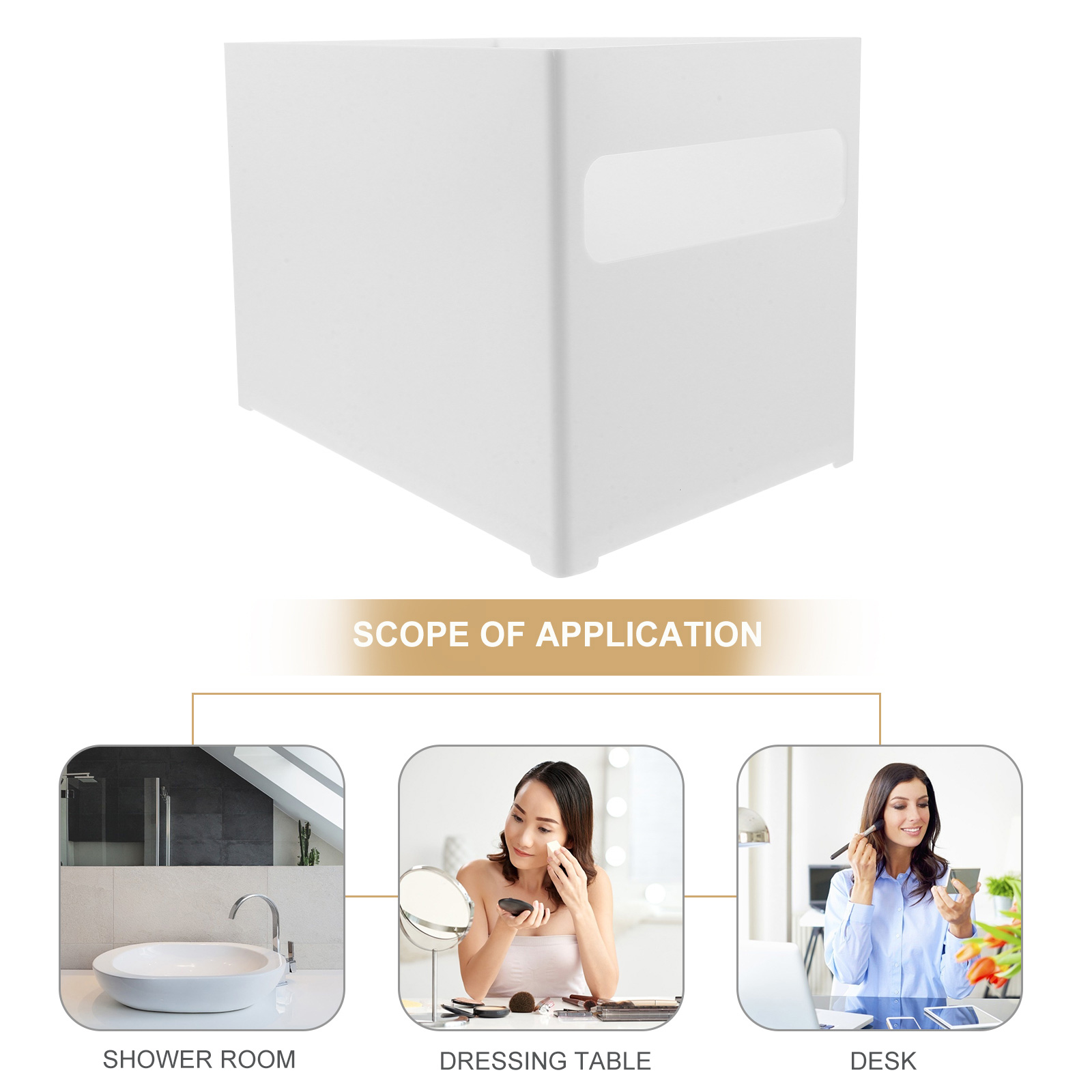 Cube Kitchen Storage Box Handle Storage Bin 21X15X14CM White