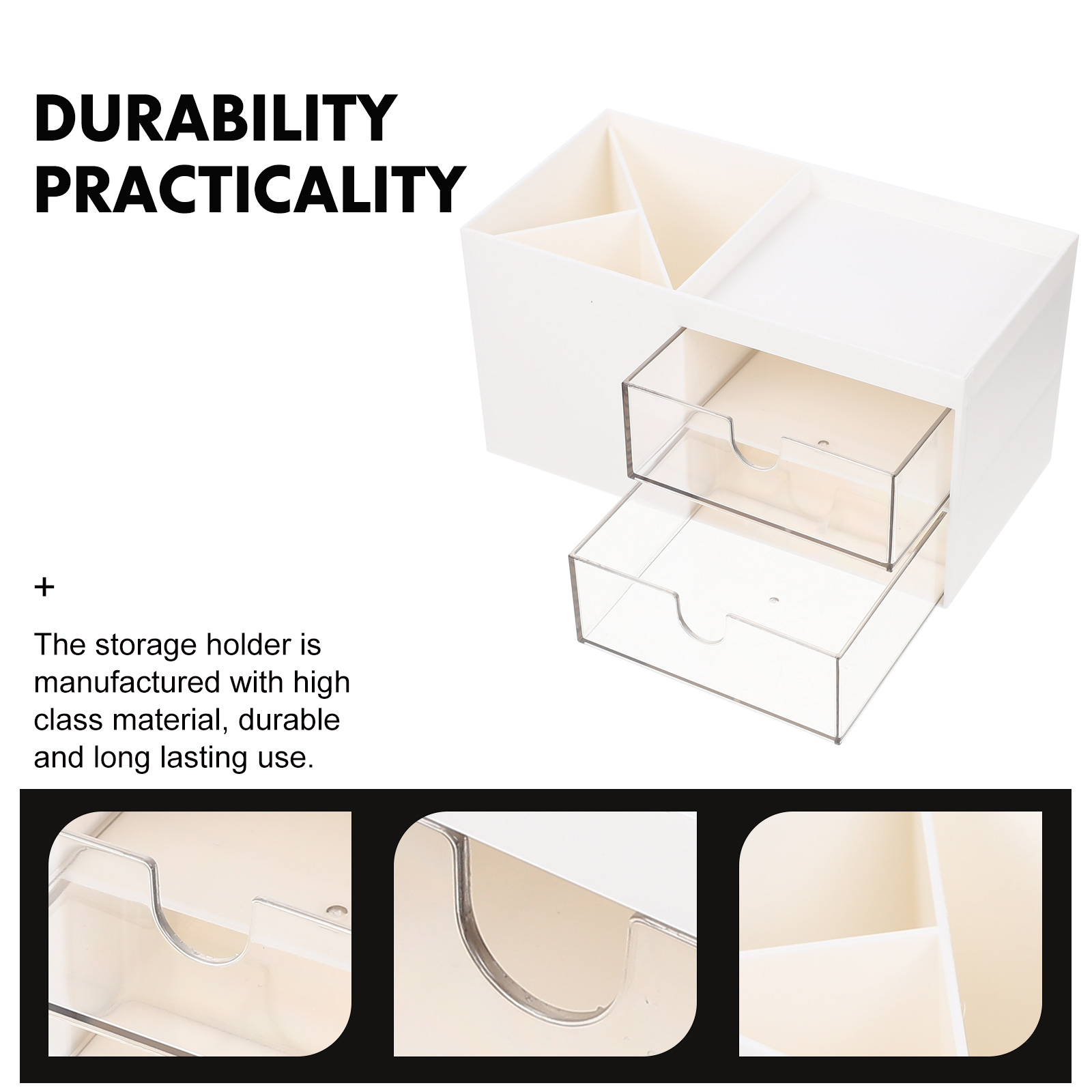 Toy Bathroom Storage Box Practical Storage Box Office 17.2X9.2X9CM Ivory