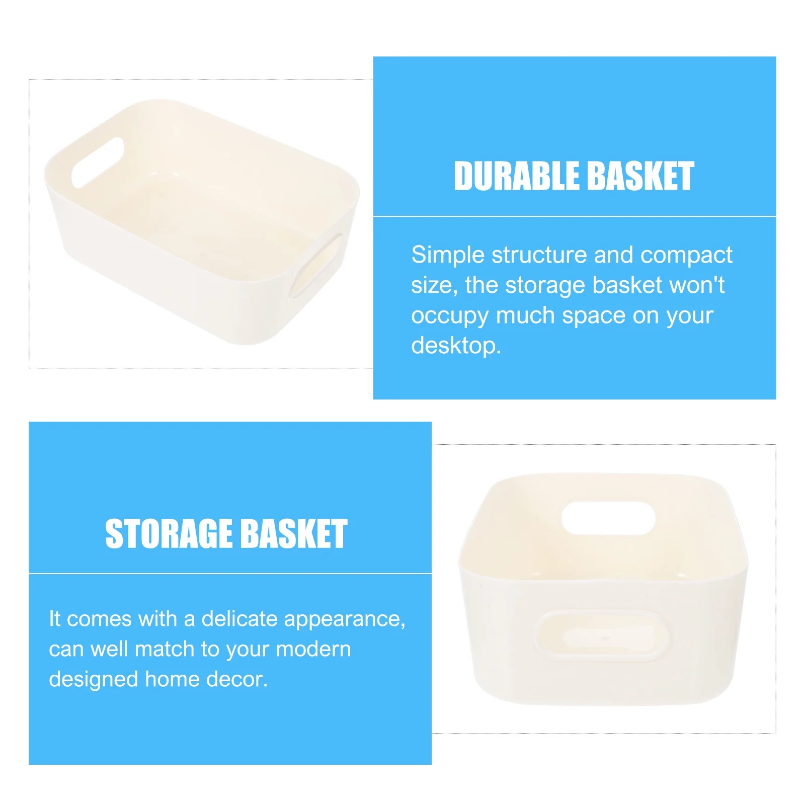 6 Pcs Desktop Storage Box Cubes Compartment Basket Bins with Lids White