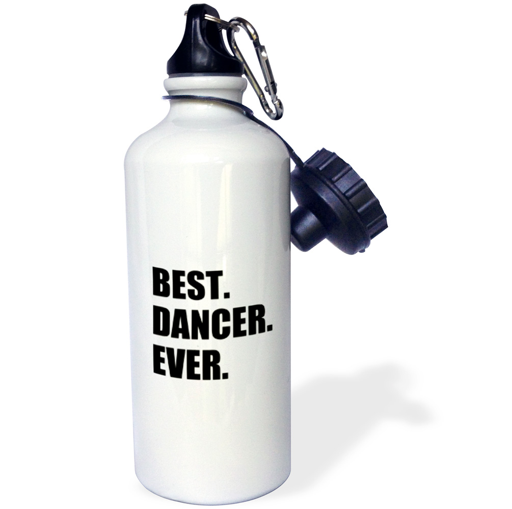 3dRose Best Dancer Ever - fun text gifts for fans of dance - dancing teachers, Sports Water Bottle, 21oz