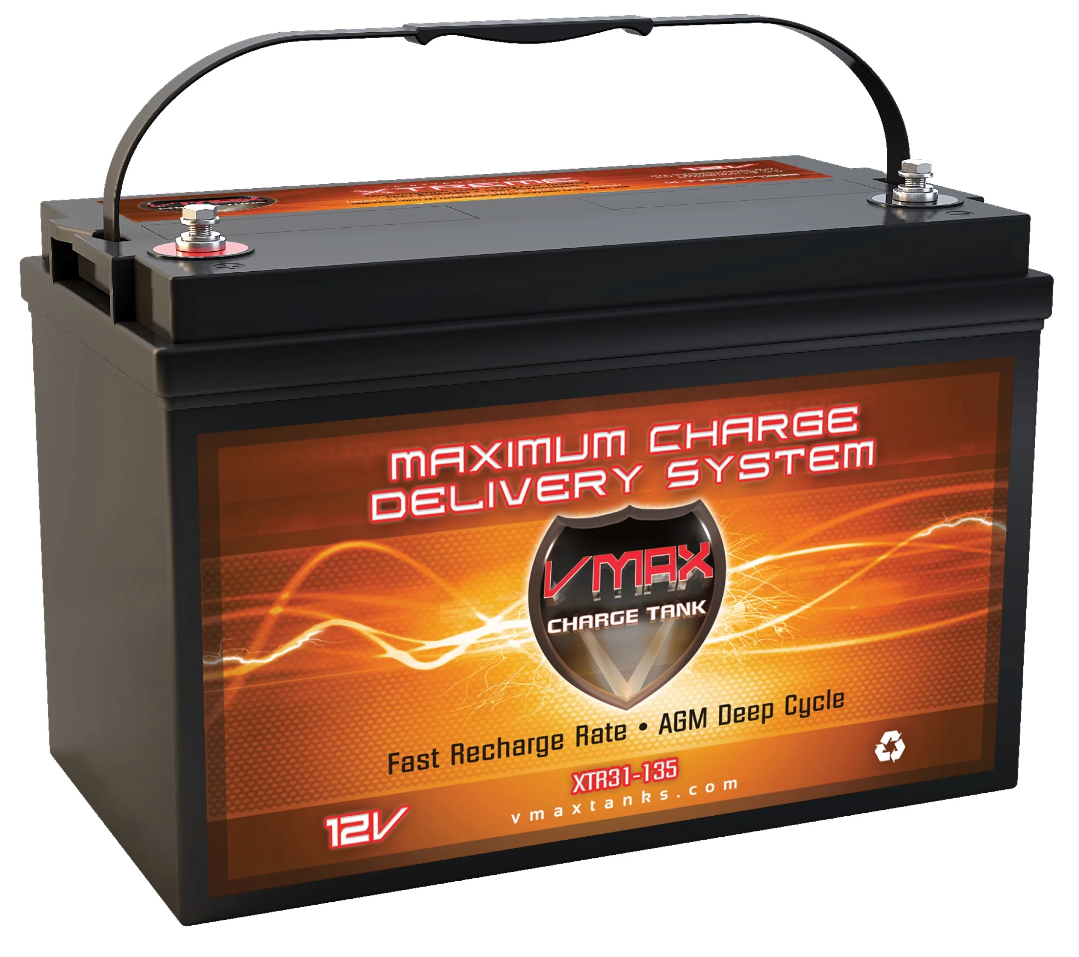 VMAX XTR31-135 AGM Battery 12V 135Ah Group 31 Sealed Deep Cycle for RV Camper Boats