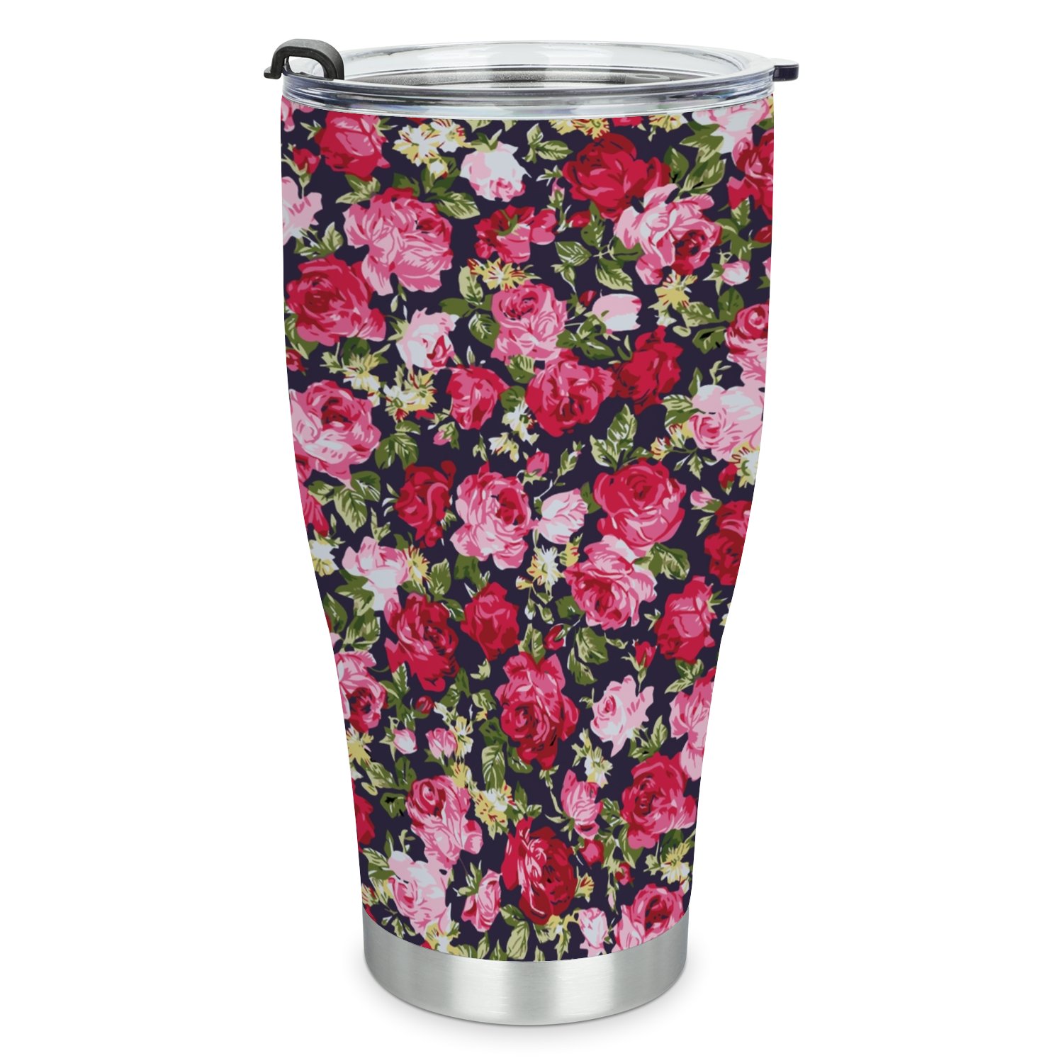 Hidove Stainless Steel Tumbler, Abstract Solid Flowers 30oz Leak Proof & Stainless Steel Bottle for Hot & Cold Drinks - Coffee Travel Mug, Water Metal Canteen, Thermal Cup