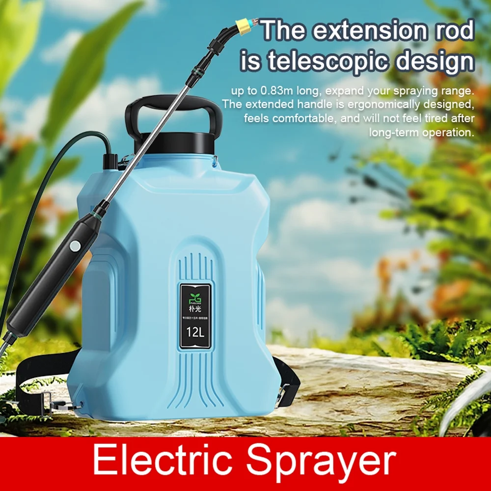 moobody 12L Rechargeable Shouldered Sprinkler Handheld Electric Sprayer Agriculture Tools Watering Can Atomizing Watering Bottle Water Sprayer Garden Plants Sprayer
