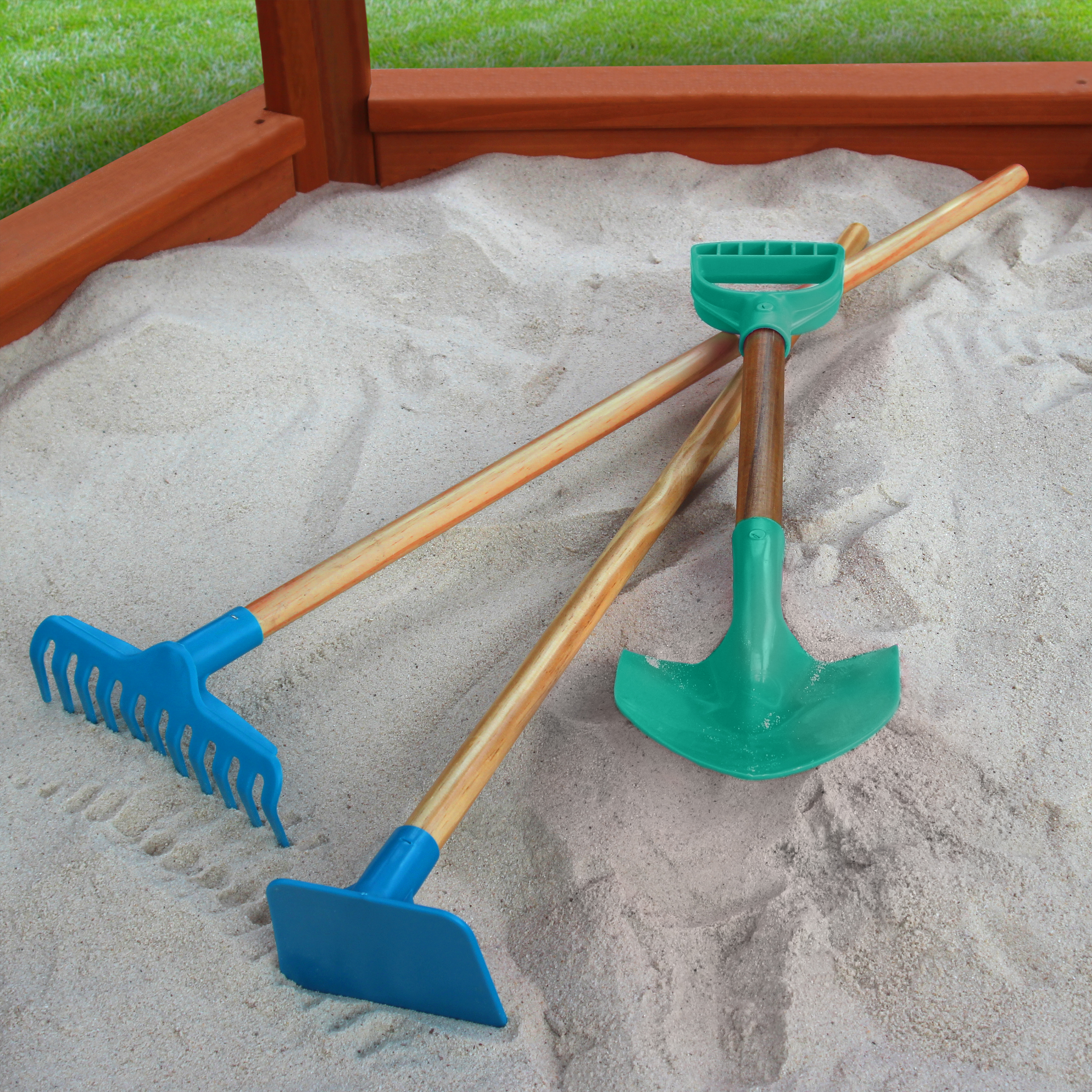Gorilla Playsets Sandbox Tool Kit (3-pieces) - Shovel, Hoe, and Rake