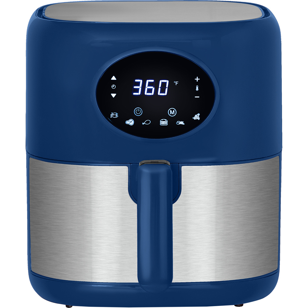 Open Box Deco Chef 3.7QT Digital Air Fryer with 6 Cooking Presets, LED Touch Controls, Adjustable Temperature and Time, Detachable Dishwasher Safe Non-Stick Basket, ETL Certified, Blue