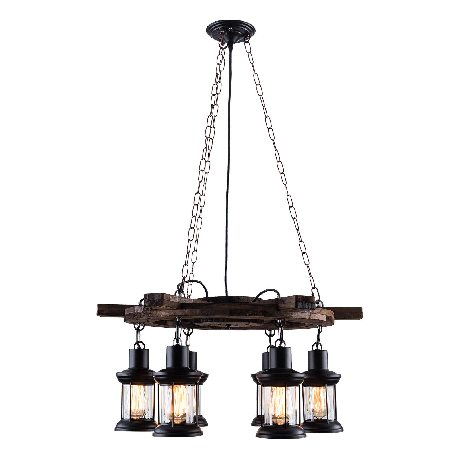 MIDUO Kitchen Island Lamp Farmhouse Chandelier Ceiling Glass Pendant Light