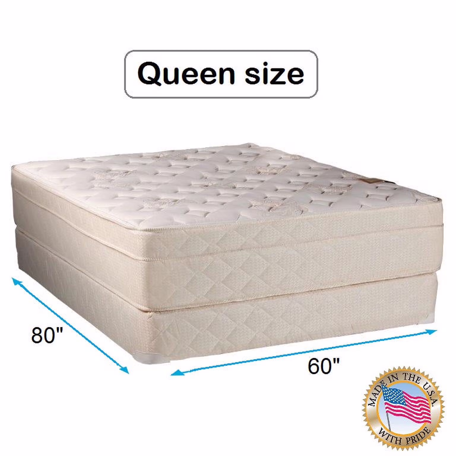 Dream Sleep Beverly Hills Firm Pillowtop Foam Encased Queen Size Mattress Set with Bed Frame Included - Orthopedic Type, Longlasting Comfort by Dream Solutions USA