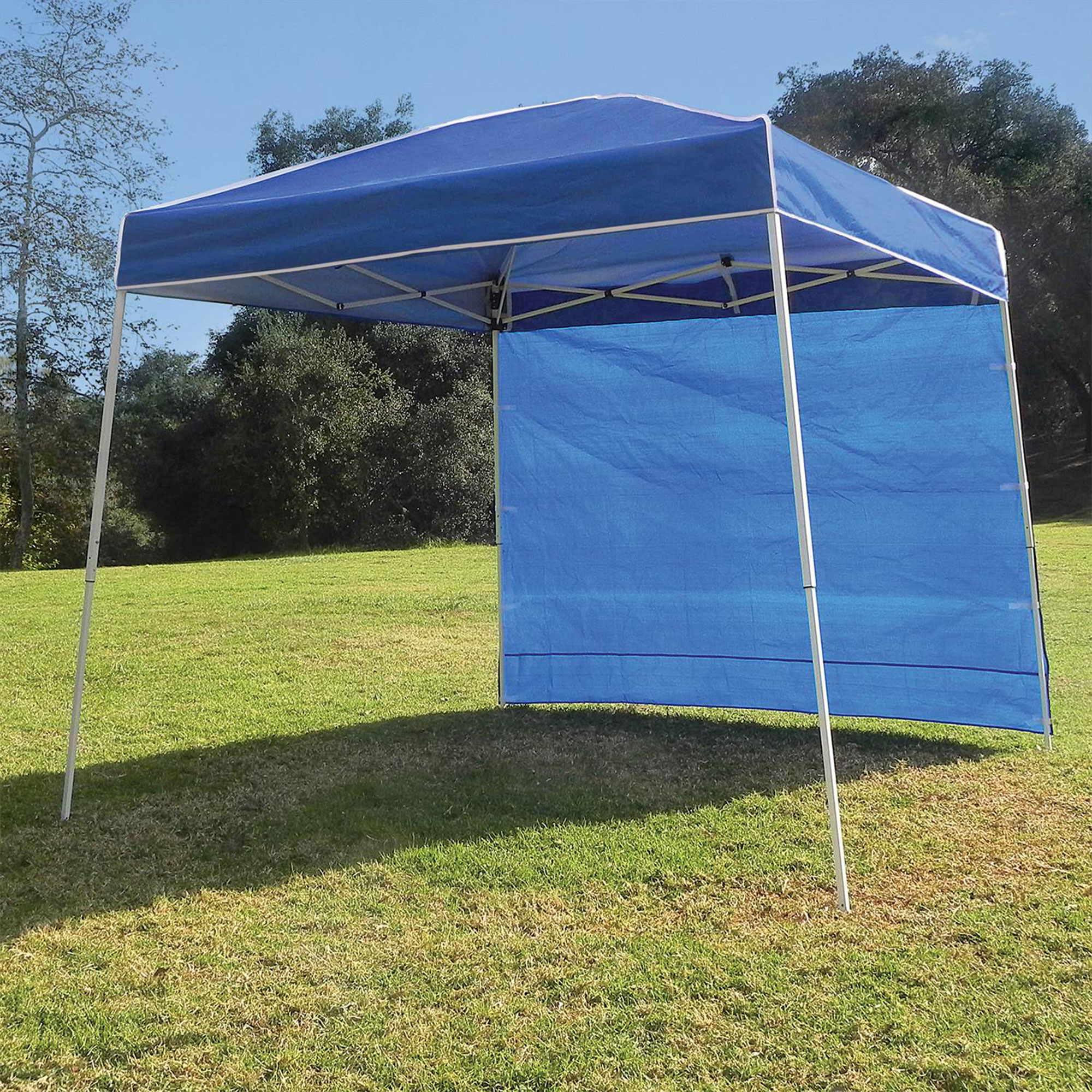 Z-Shade 10x10 Foot Everest Pop Up Shade Canopy w/ Taffeta Attachment, Blue