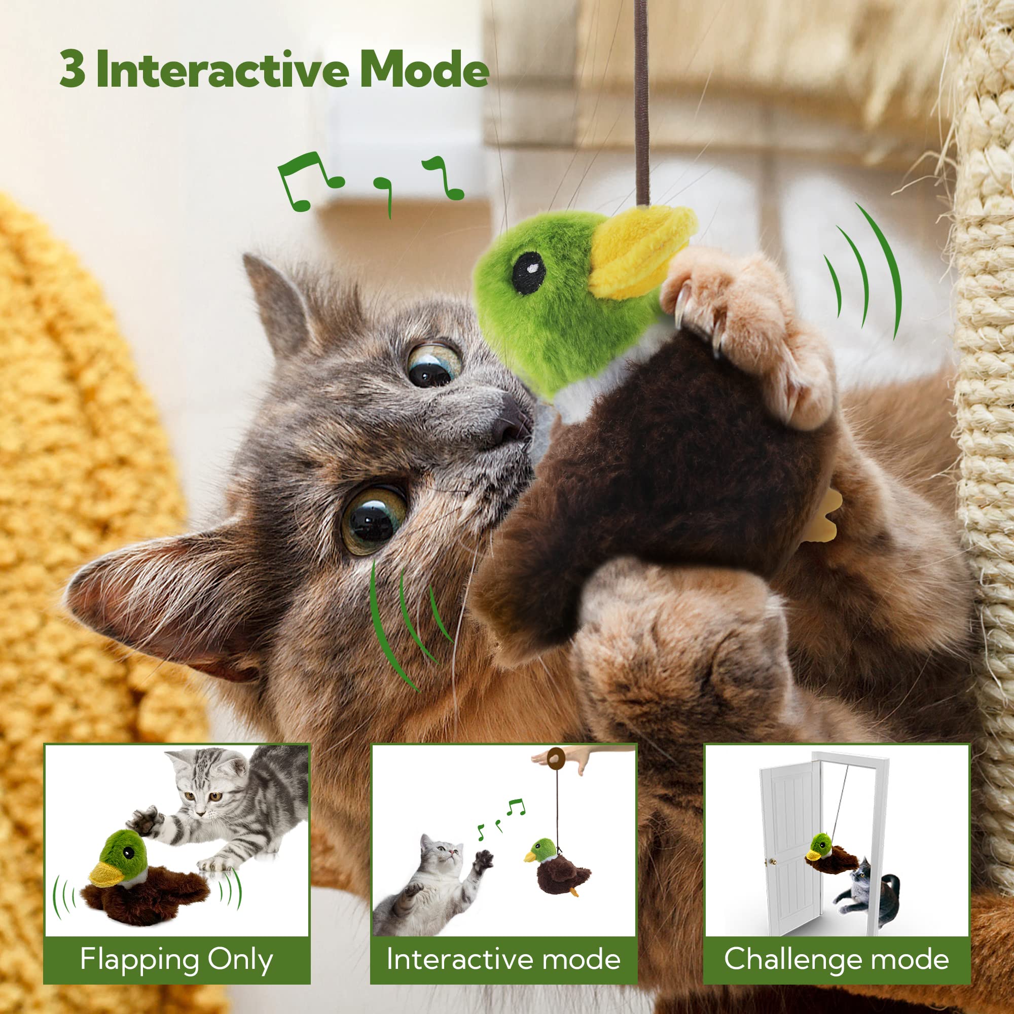 Petfuture Interactive cat duck toy for indoor cats