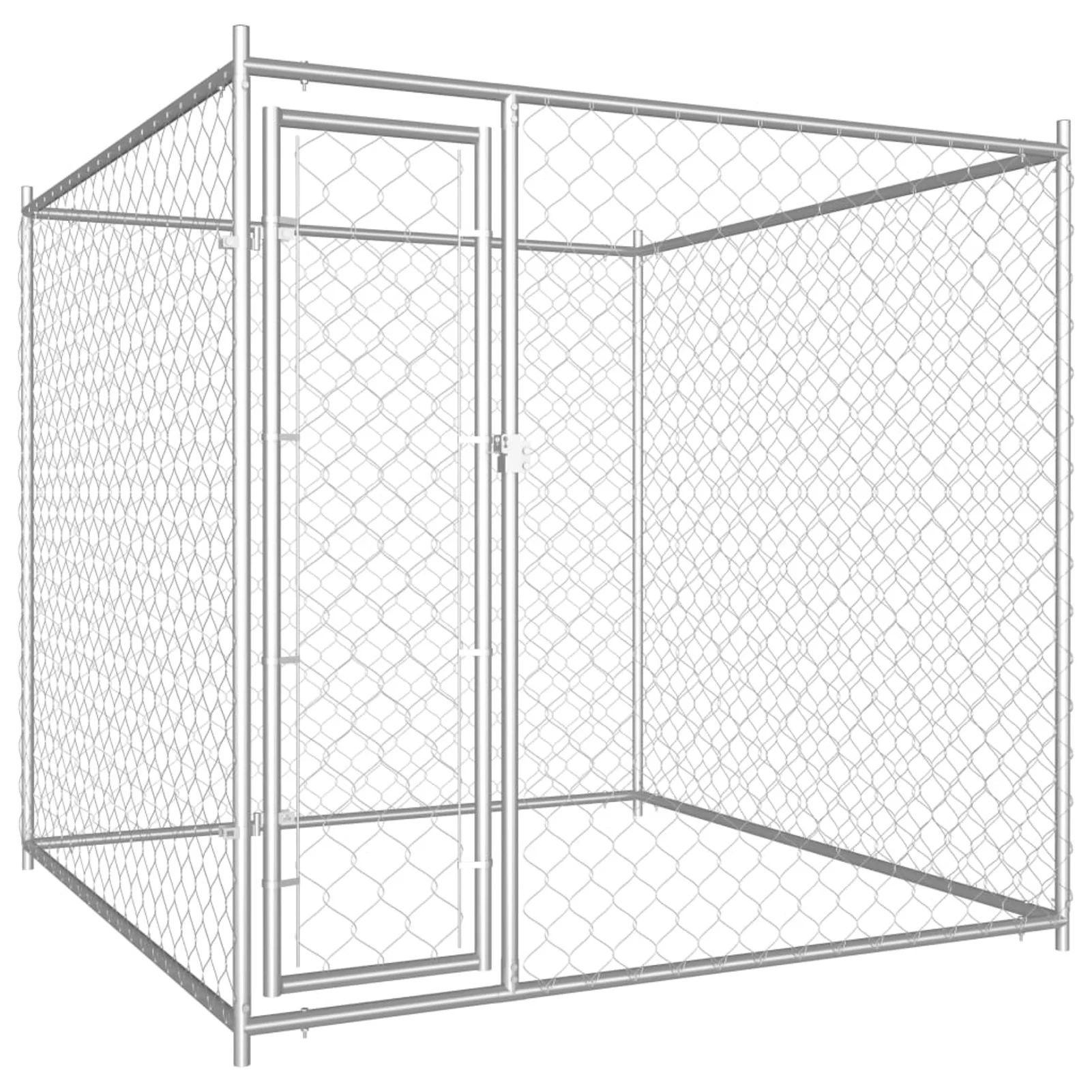 moobody Outdoor Dog Kennel Galvanized Steel Mesh Sidewalls Fence Pet Playpen Lockable Latch Gate Cat Duck Chicken Rabbit Fence Pet Exercise Fence 76 x 76 x 72.8 Inches (L x W x H)