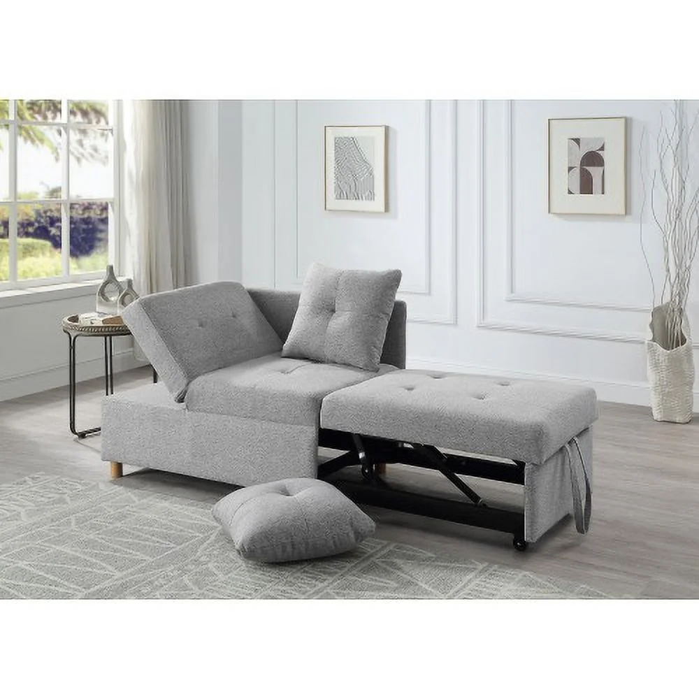 Single Sofa Bed with Pullout Sleeper, Convertible Folding Futon Chair