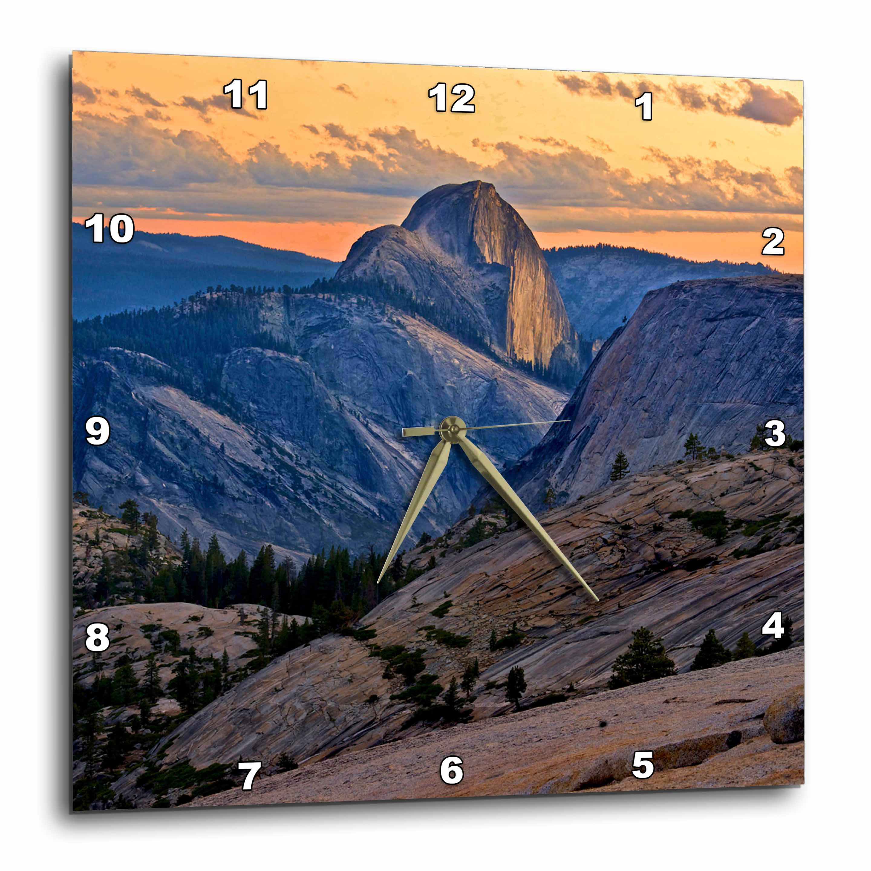 3dRose California, Yosemite National Park. Half Dome - US05 RJA0083 - Rebecca Jackrel - Wall Clock, 10 by 10-inch