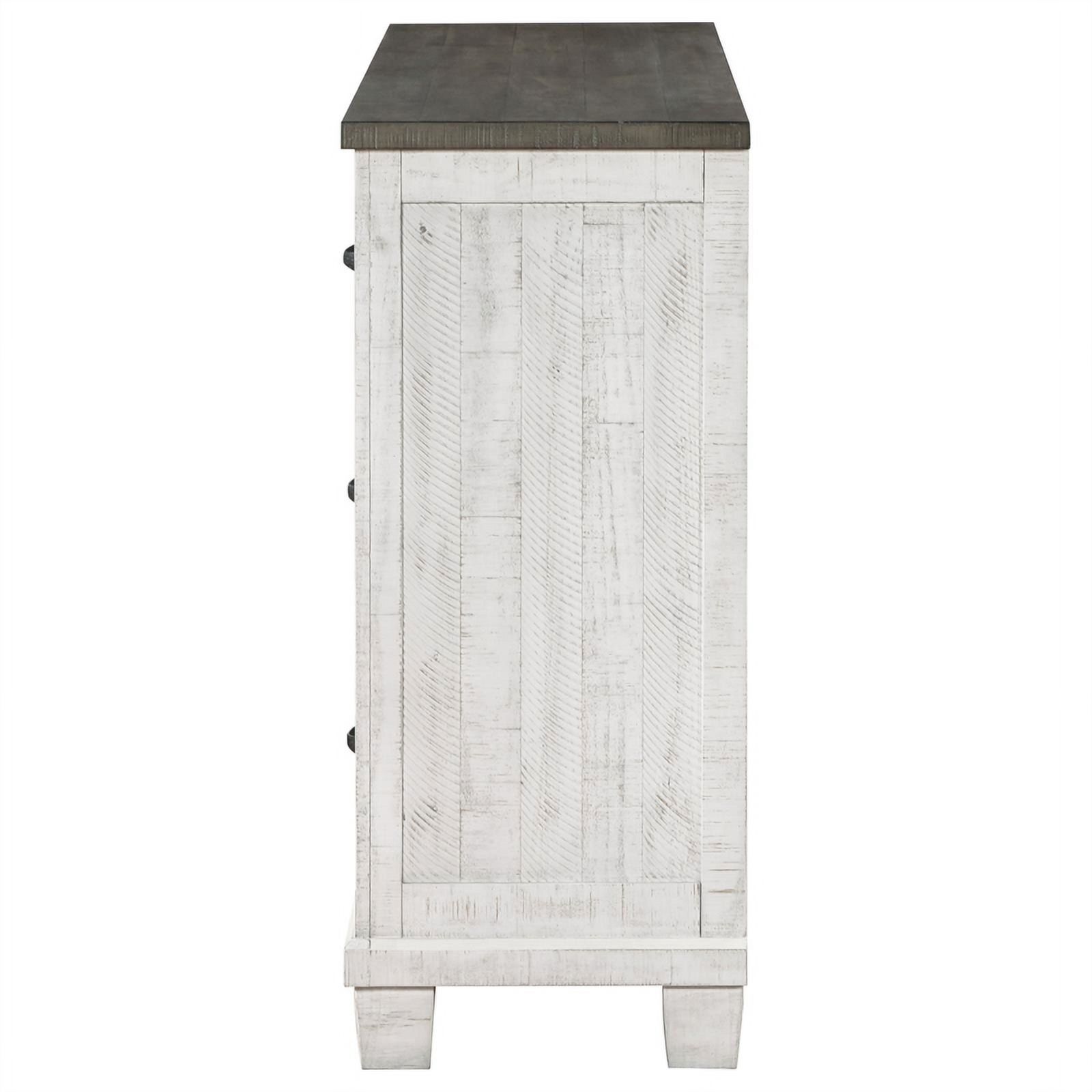 Pemberly Row 7-drawer Wood Dresser Distressed Distressed Gray and White