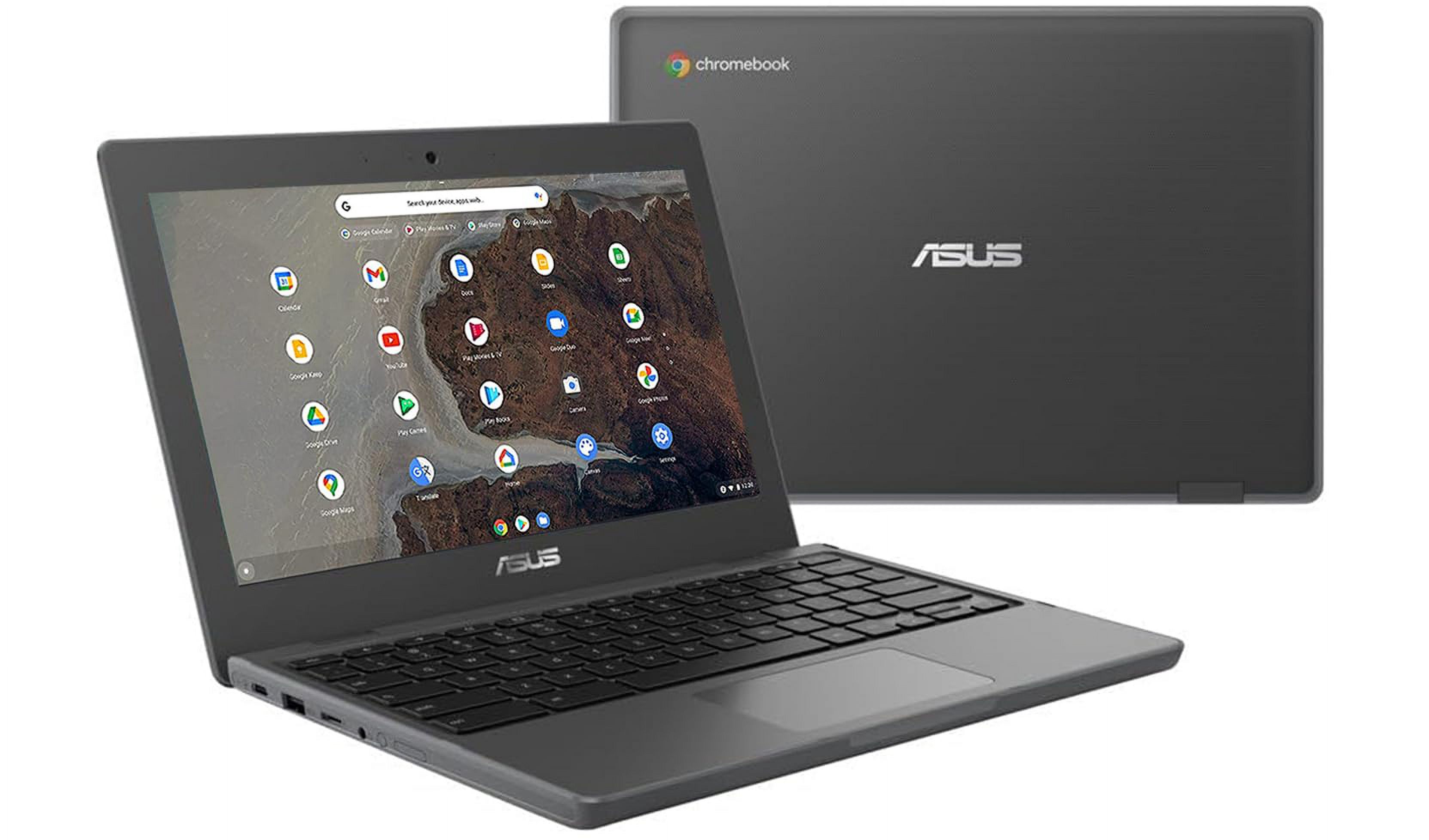 Asus Chromebook 11.6'' LCD HD Rugged Intel Celeron N5100,8GB RAM, 32GB eMMC, UHD Graphics, 1.1 GHz,Chrome OS, Webcam, Bluetooth, Wi-Fi 6,Dark Gray, with Accessories