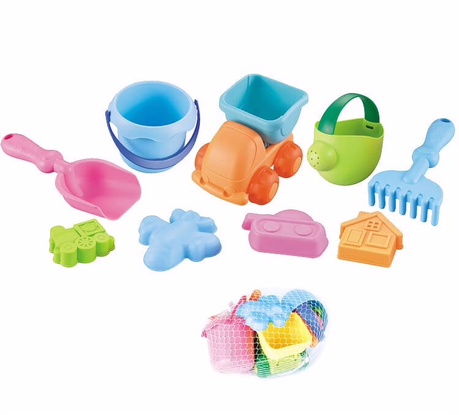 HIMIWAY Beach Sand Toys for Kids Toddlers,Sandbox Toys with Bucket Shovel Mesh Beach Bag