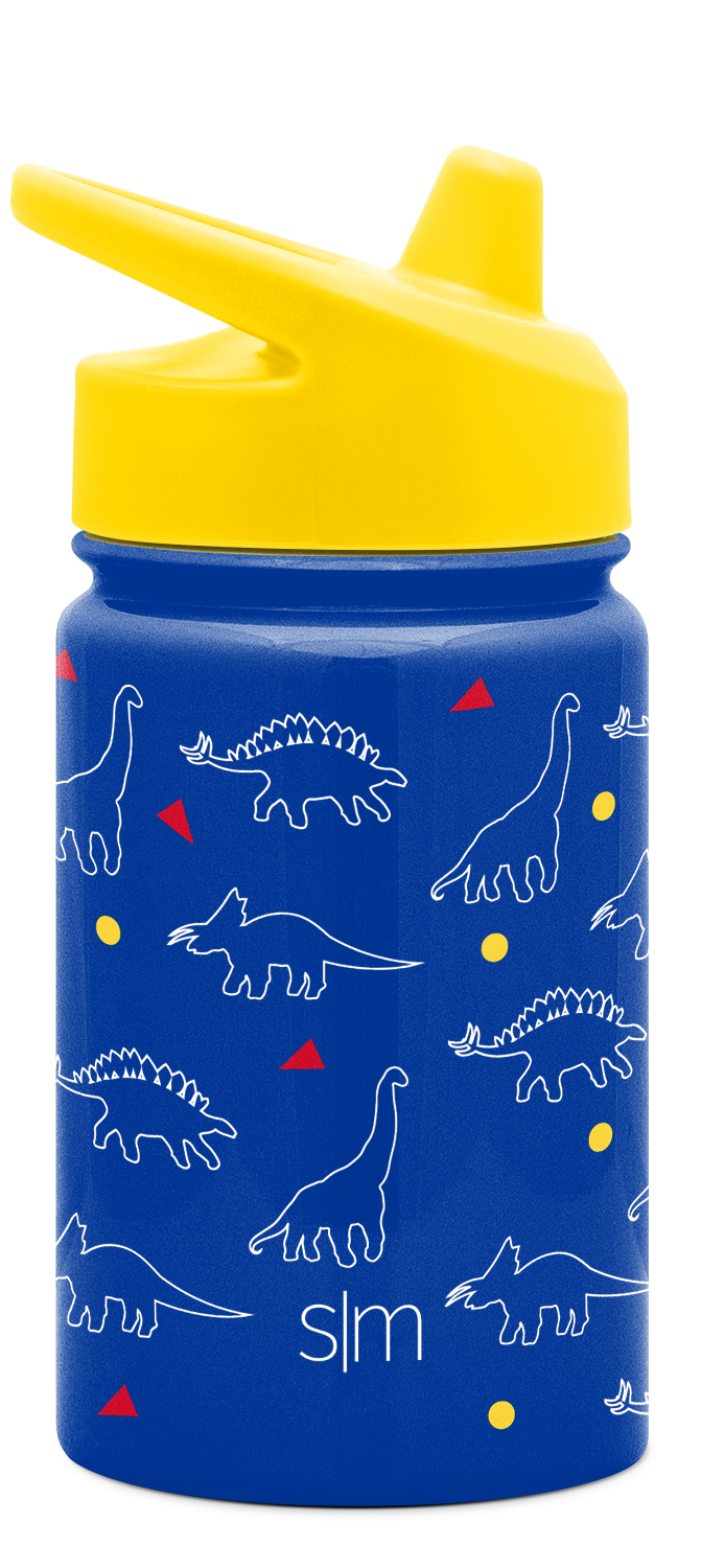 Simple Modern Kids Summit Sippy Cup Thermos 10oz - Stainless Steel Toddler Water Bottle Vacuum Insulated Girls and Boys Hydro Travel Cup Flask -Dinosaurs Purple