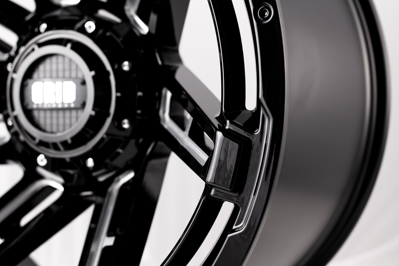 Grid Custom Wheel for 18x9 inch Gloss Black with Milled Accents B18952M87