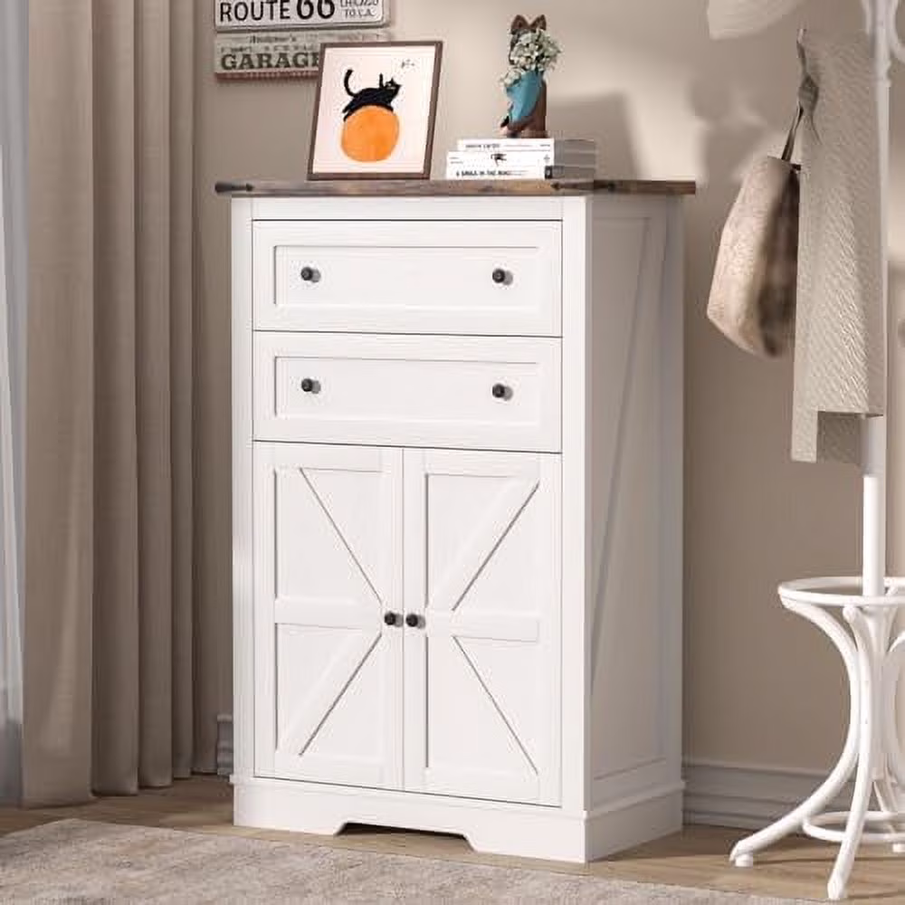 NLIBOOMLife Farmhouse Dresser for Bedroom   Dressers Organizer  Rustic Tall Chest of Drawers for Bedroom  Living Room  Hallway  White
