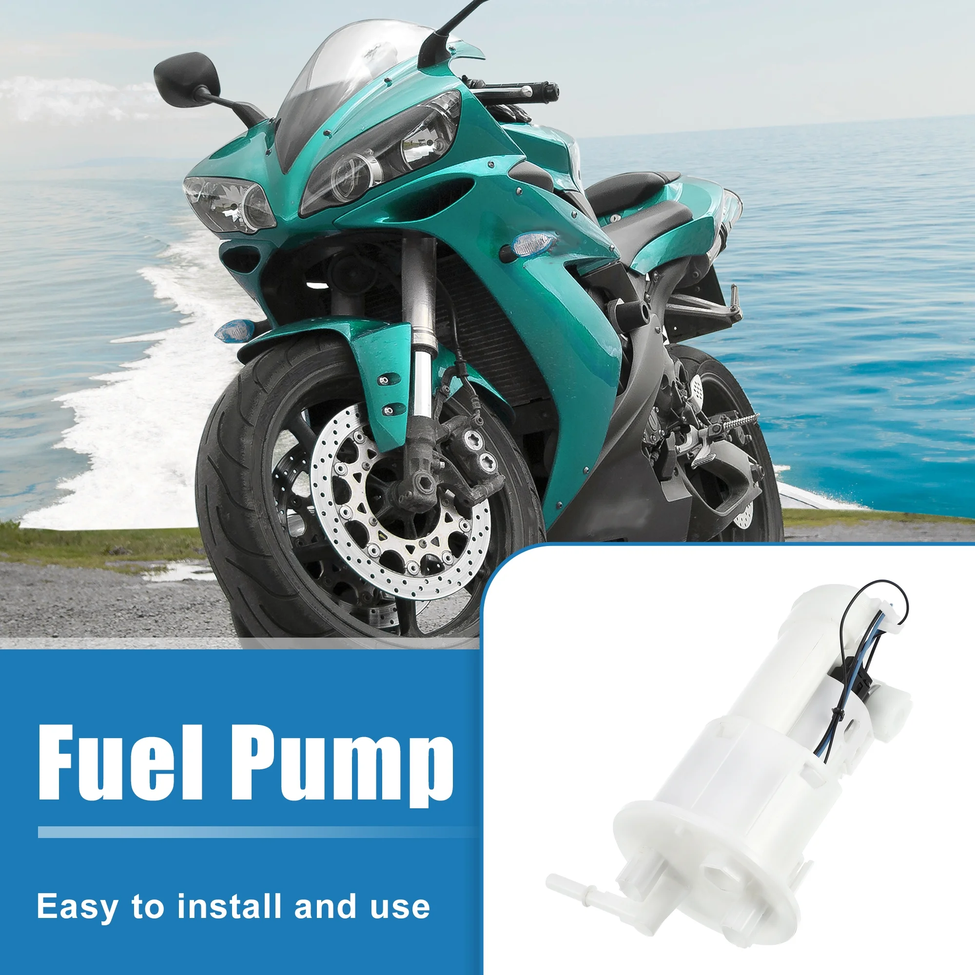 Motorcycle Electric Fuel Pump Replace Metal Plastic 4C8-13907-01-00 for Yamaha R1 2007-2008 White