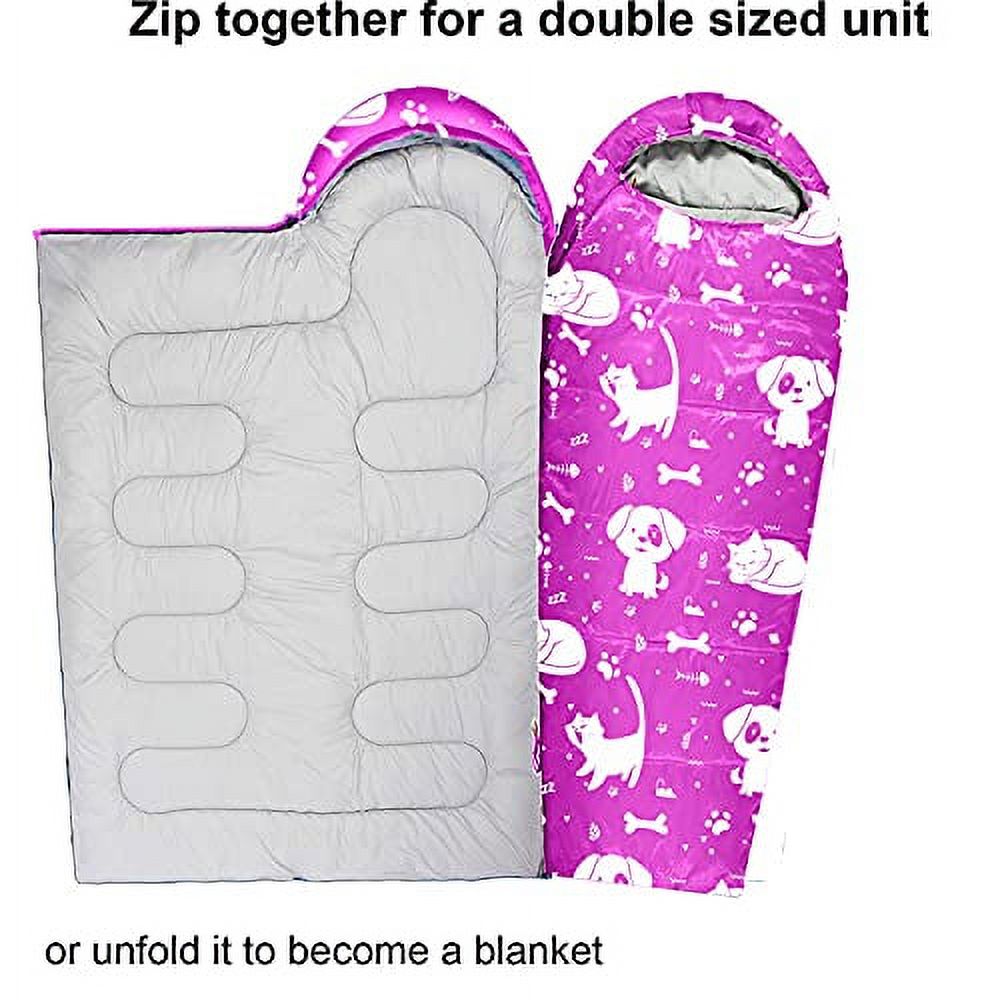 KidzAdventure 32F - 59F Mummy Kids Sleeping Bag - Pink Best Friends Theme