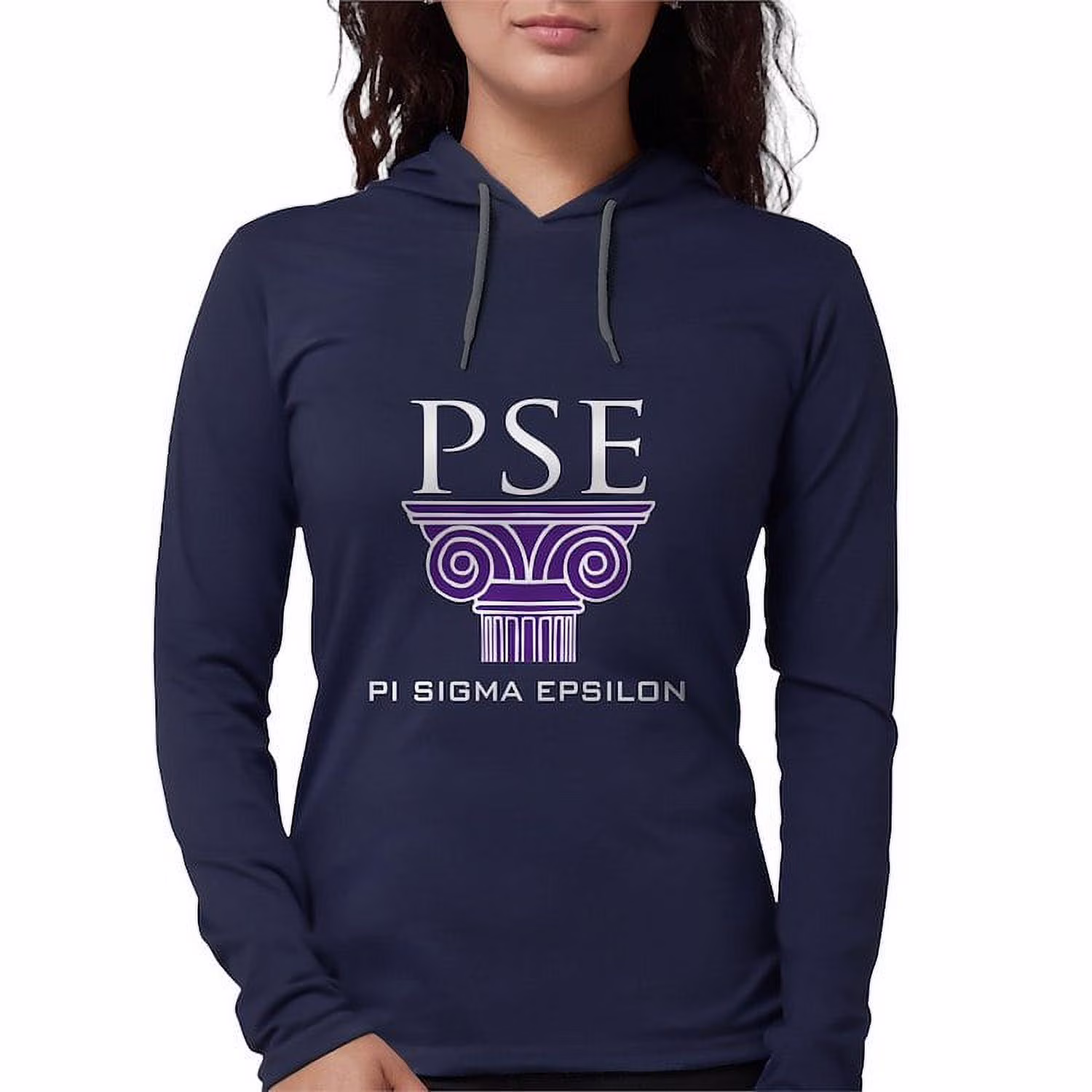 CafePress - Pi Sigma Epsilon Pillar Logo Long Sleeve T Shirt - Womens Hooded Shirt