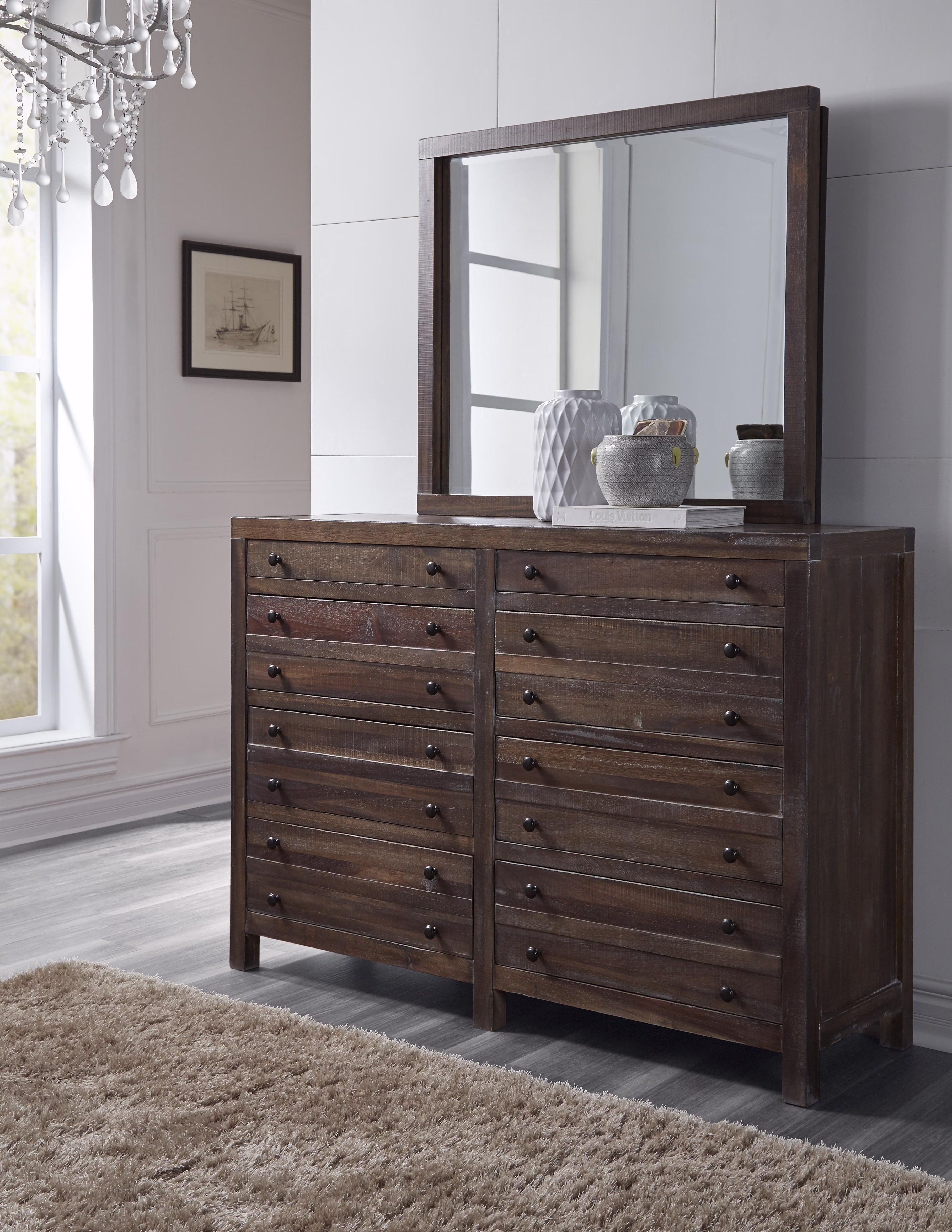 Modus Townsend 8 Drawer Solid Wood Dresser in Java
