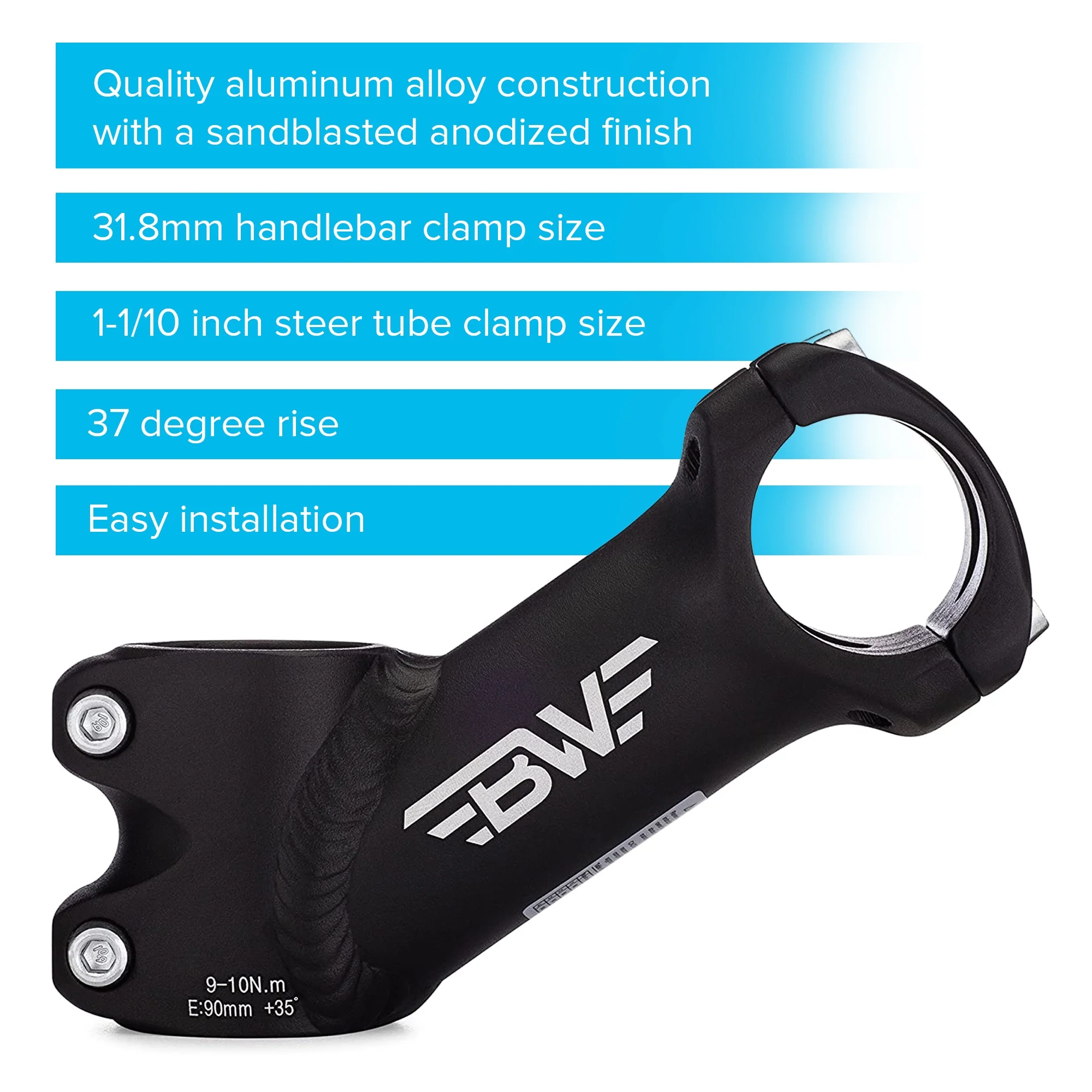 BW USA Bike Handlebar Stem Riser 31.8mm Clamp MTB Bicycle Stem Riser Extender