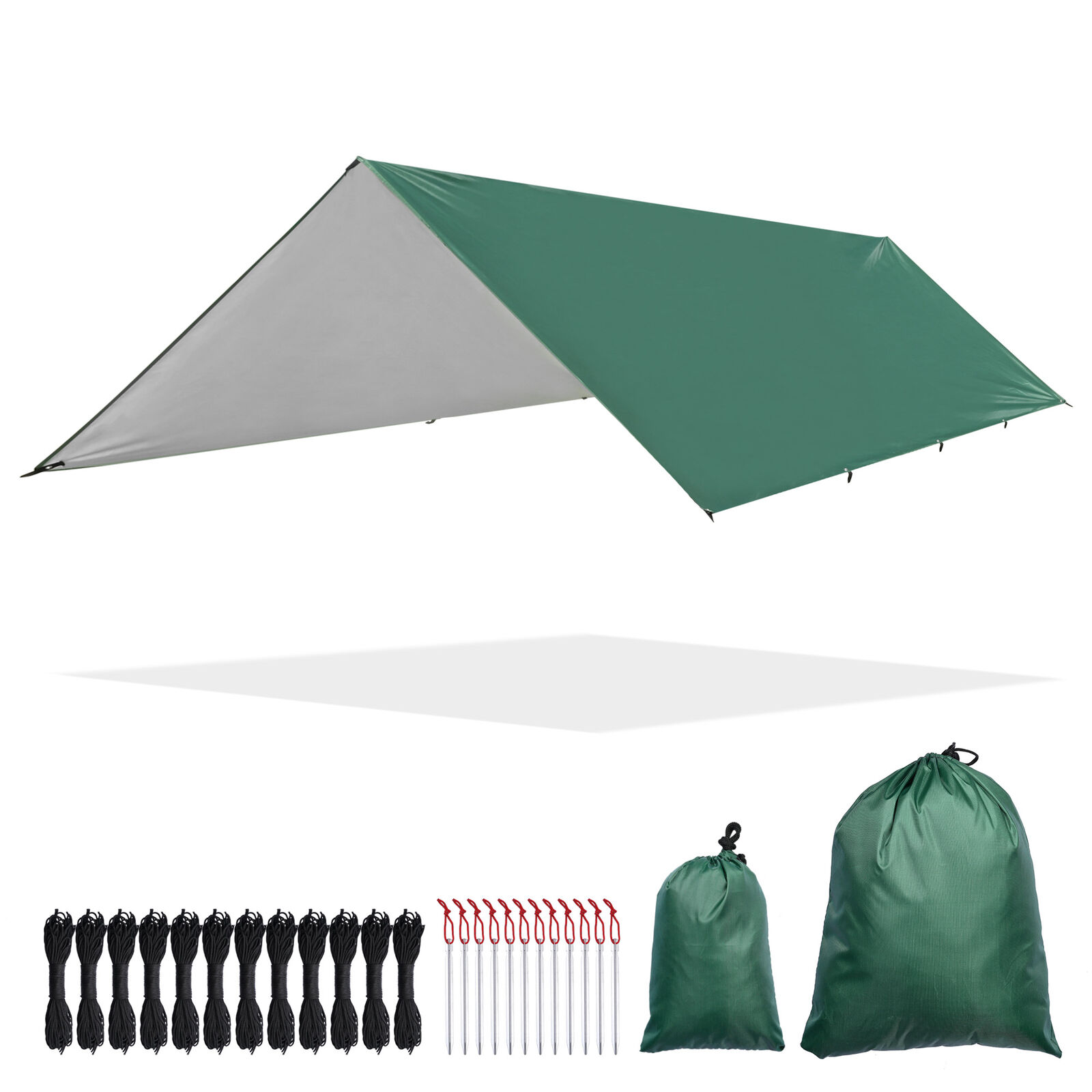 10x15FT Camping Tent Tarp Hammock Rain Fly Waterproof Hiking Backpacking Shelter