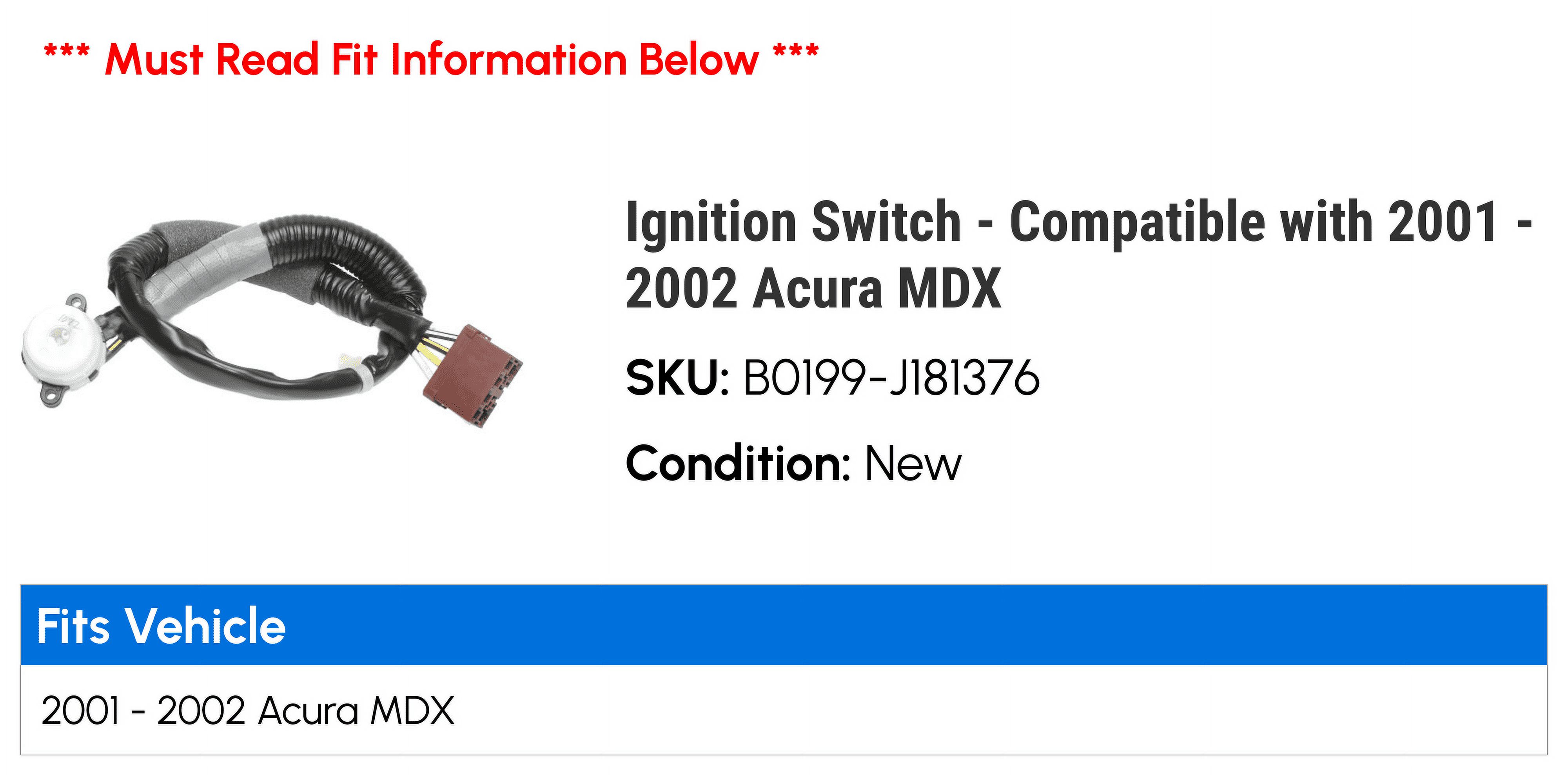 Ignition Switch - Compatible with 2001 - 2002 Acura MDX