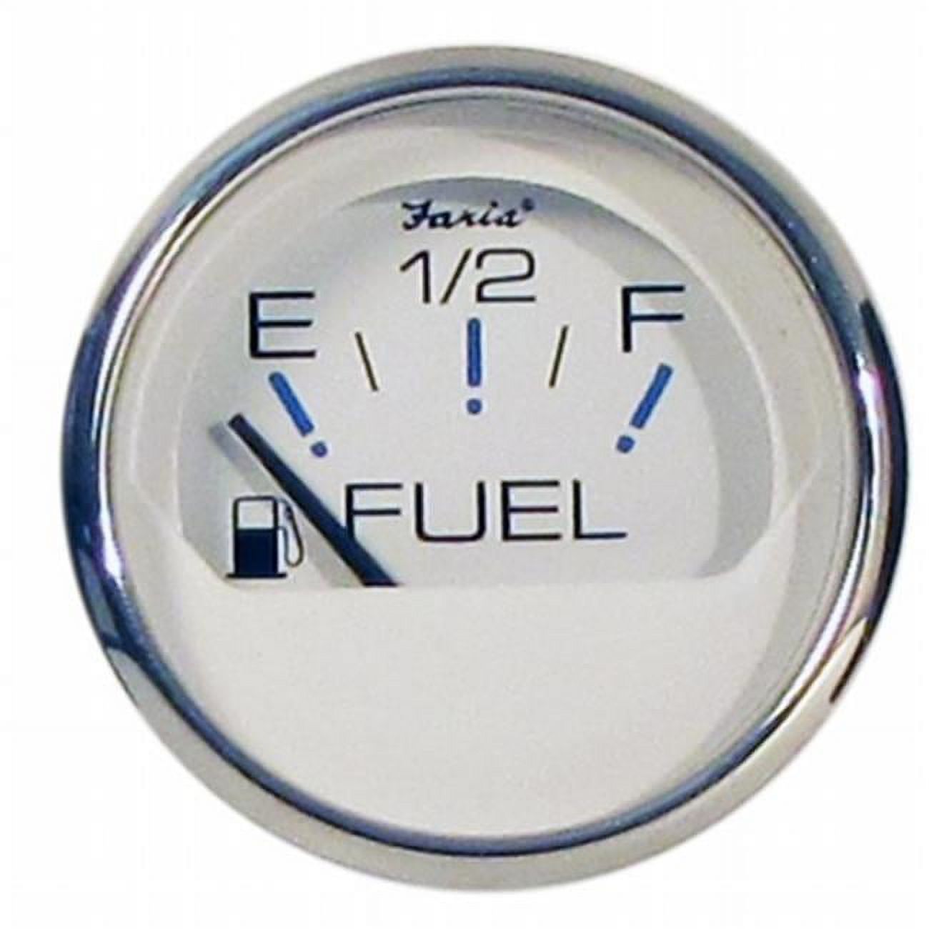 Faria Beede Instruments  2 in. Chesapeake White Stainless Steel Fuel Level Gauge