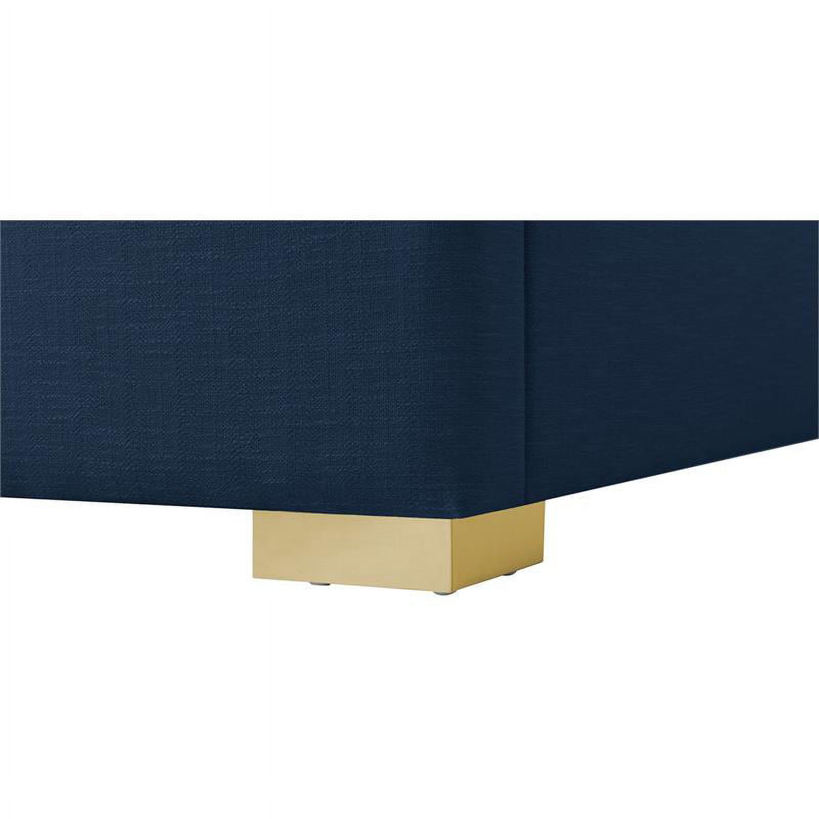 Meridian Furniture Royce Navy Linen Textured Fabric Twin Bed