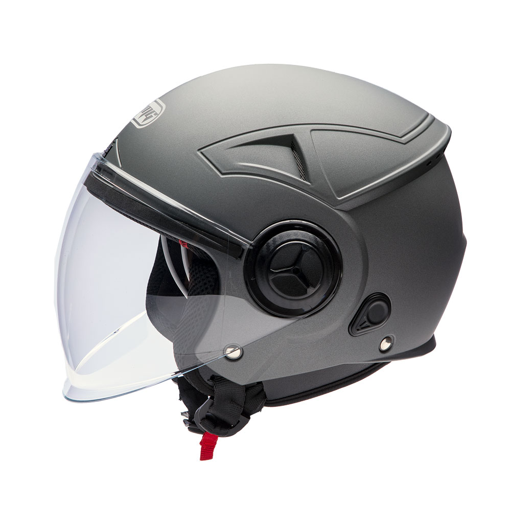 MMG Motorcycle Open Face Helmet DOT Flip-Up Visor Matte Gray (Small) Model 28
