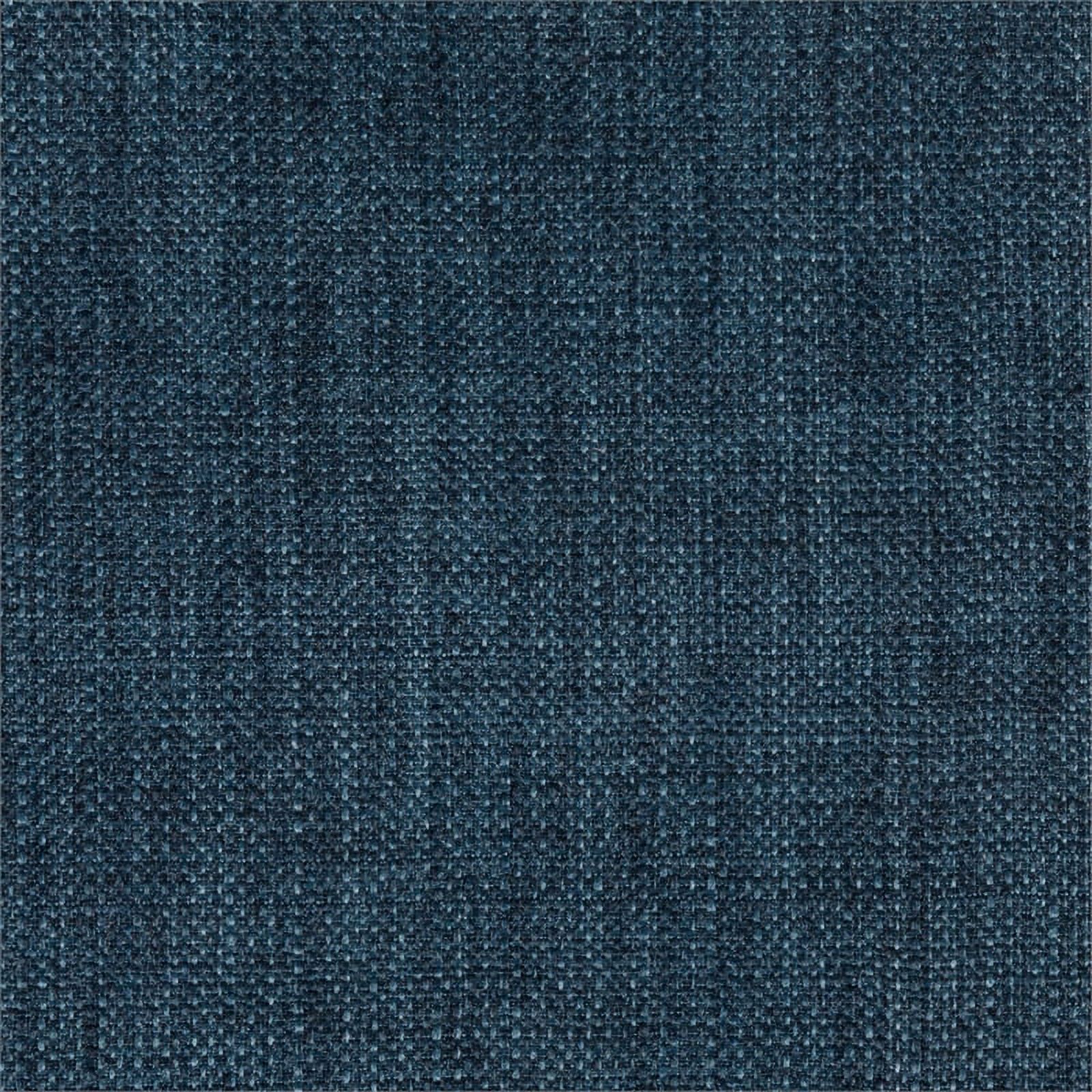 Pemberly Row Upholstered Metal Queen Bed with Arched Headboard in Blue