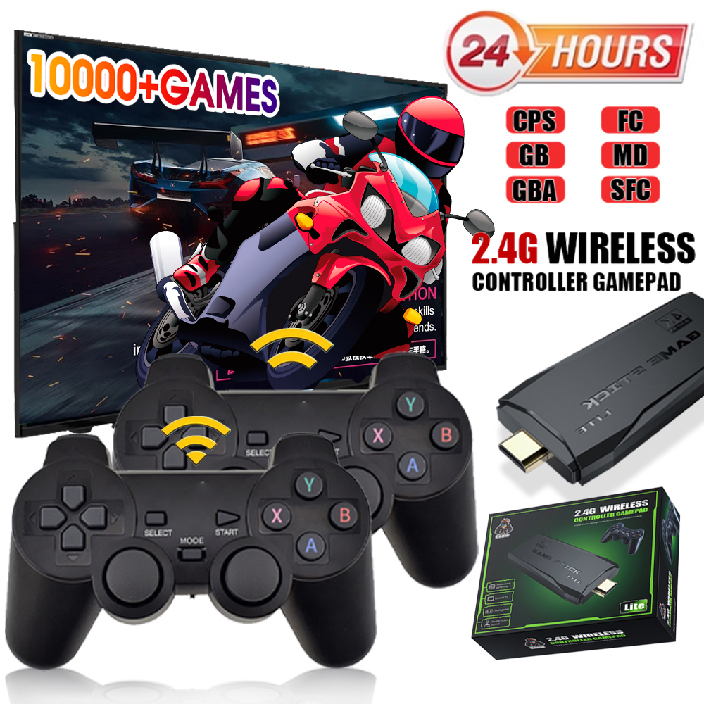 Video Game Consoles 4K 2.4G Wireless 10000 Games 64GB Retro Classic Gaming Gamepads TV Family Controller For PS1/GBA/MD