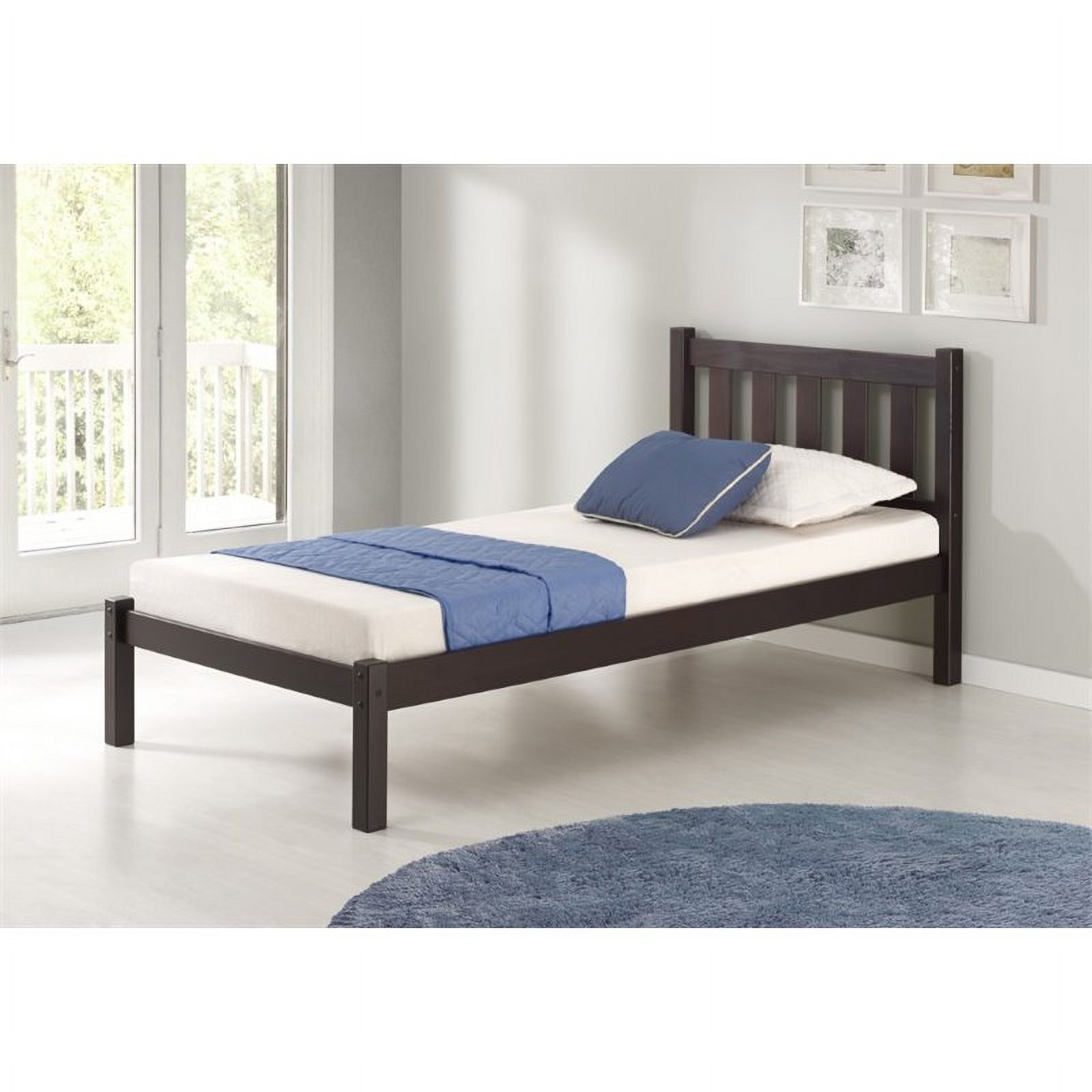 Rosebery Kids Twin Wood Platform Bed in Espresso