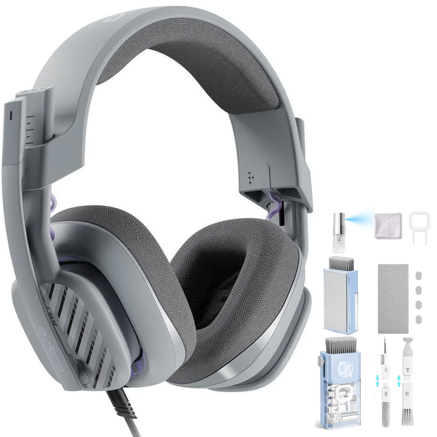 Astro Gaming A10 Gen 2 Wired Stereo Over-the-Ear Gaming Headset Grey With Bolt Axtion Cleaning Kit Bundle Like New