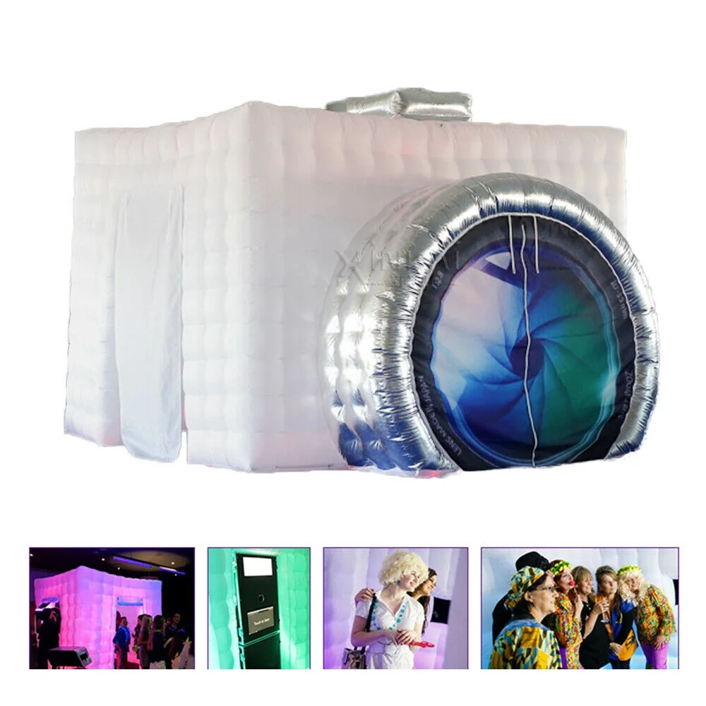 3.8X2.8x2.5m Inflatable Photo Booth Tent Camera Shape Wedding Tent with Blower 110V