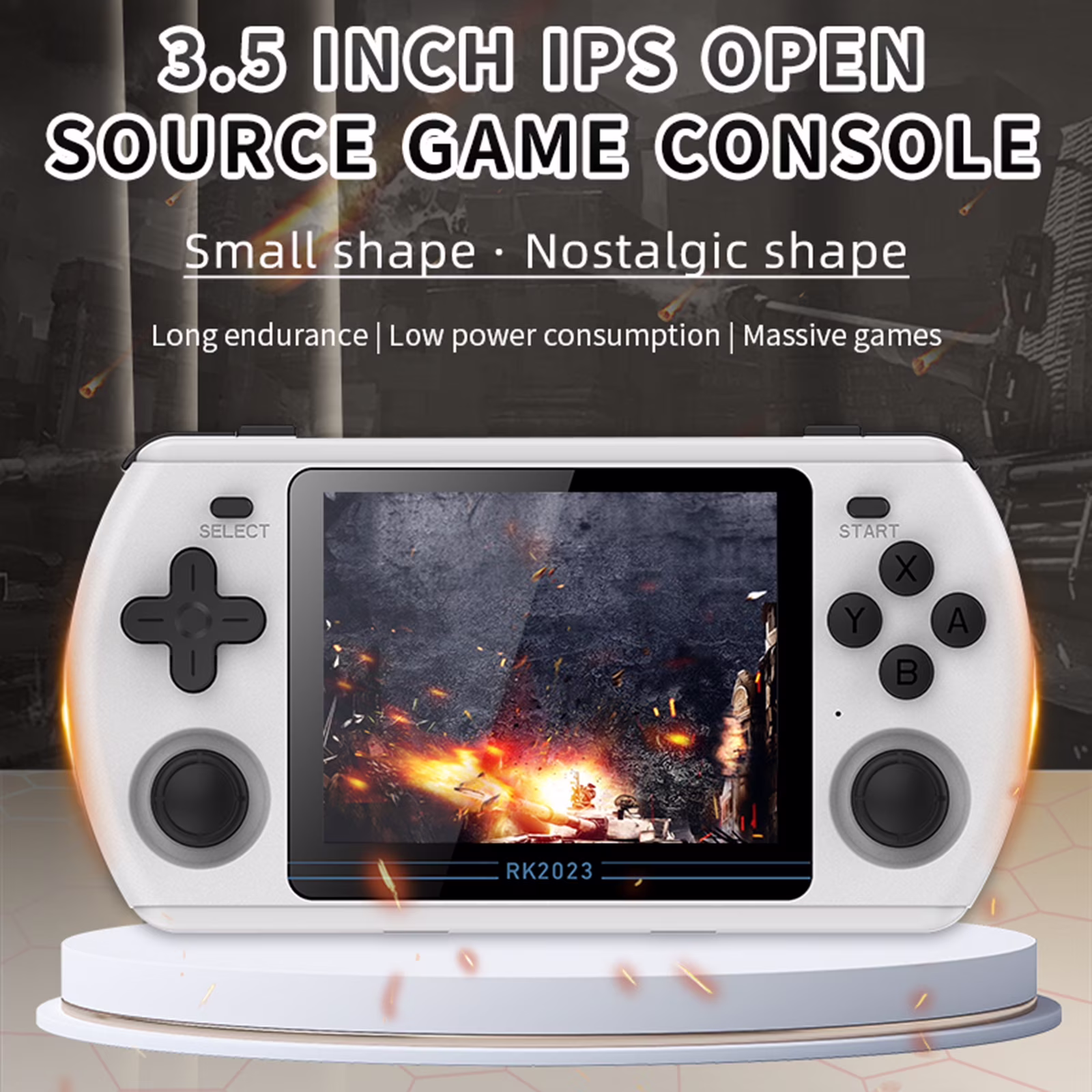 Portable RK2023 Handheld Game Console Video Output Portable Single/Dual Player Gaming