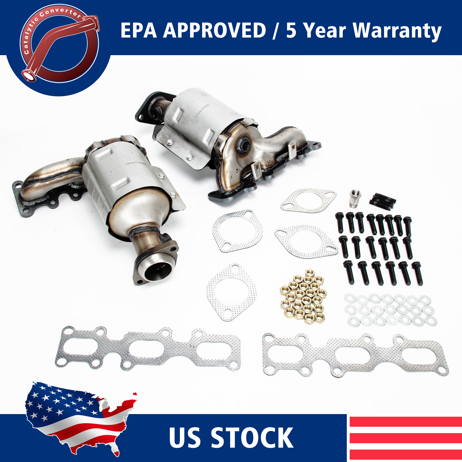 Set of 2 Catalytic Converter For 2013-2019 Ford Explorer Front Left and Right US