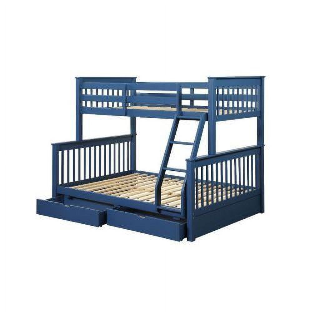 Acme Harley II Twin/Full Storage Bunk Harley II Twin/Full Storage Bed Navy Blue Finish, Wood(Pine), Plywood, 80L x 58W x 65H Inch