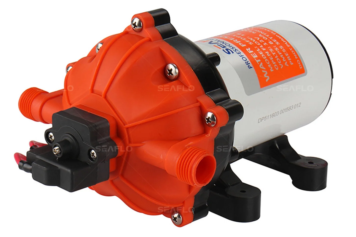 SEAFLO 51-Series Water Pressure Diaphragm Pump - 12V DC, 5.5 GPM, 60 PSI for RV/Boat/Marine
