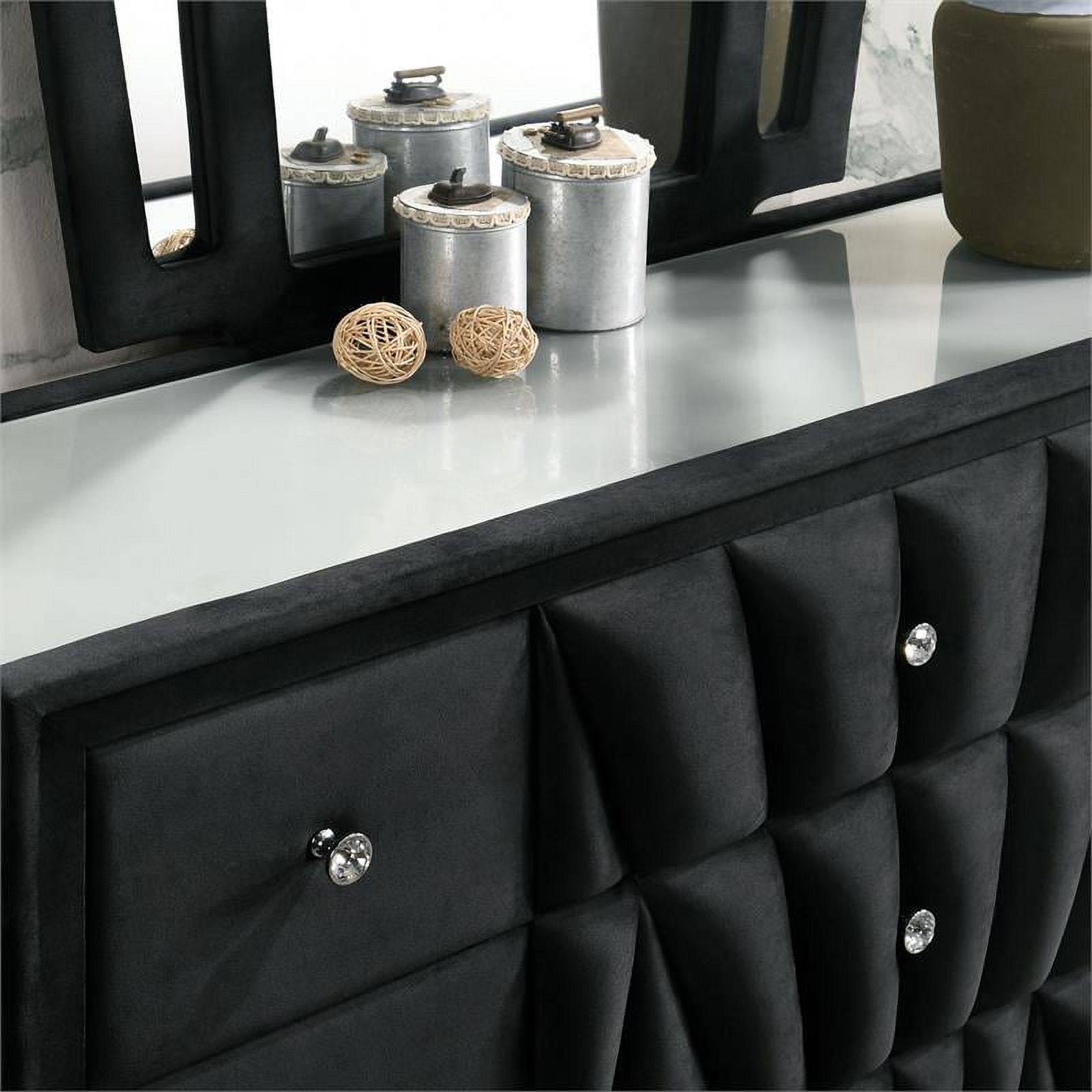 Furniture of America Sakan Transitional Fabric Upholstered Dresser in Black