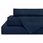 Linen Home Washed Cotton Percale King Sheet Set, Navy Blue, Deep Pocket, 4 Pieces Bed Sheets - 1 Flat Sheet, 1 Fitted Sheet & 2 Envelope Closure Pillowcases, Cool and Comfortable Bed Linen
