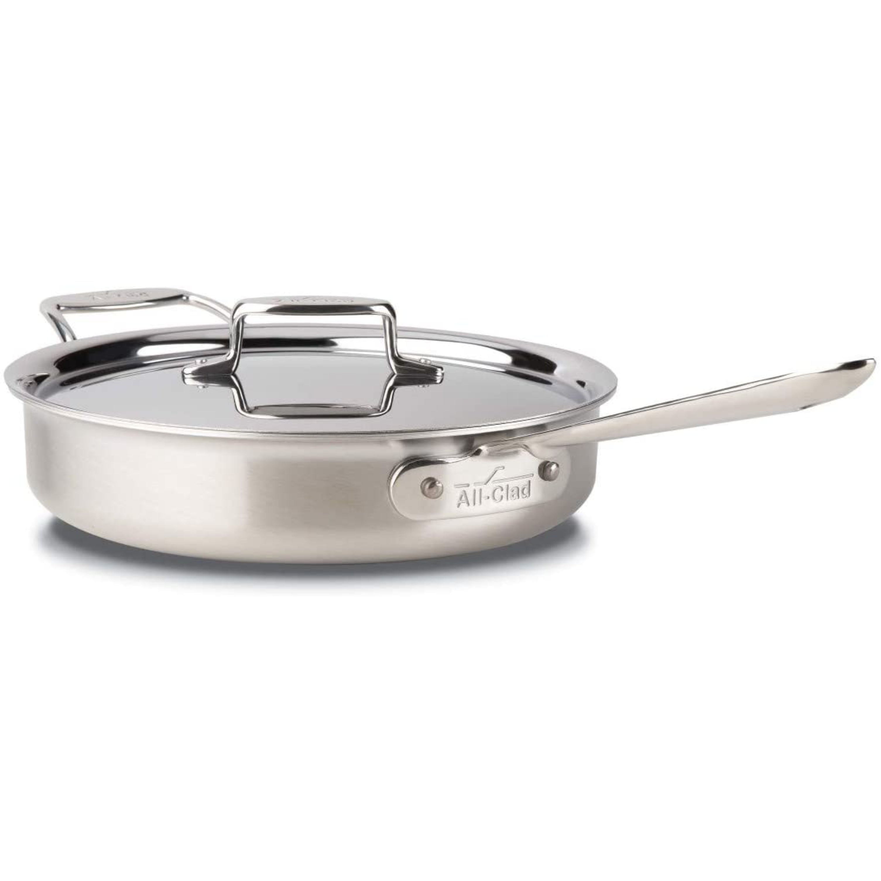 All-Clad D5 Brushed Stainless Steel Saute Pan With Lid – 3qt 8449