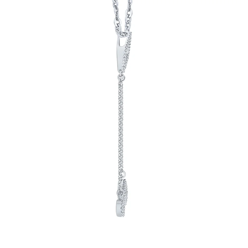 KATARINA Diamond Fashion Pendant Necklace in 14K White Gold (1/4 cttw)