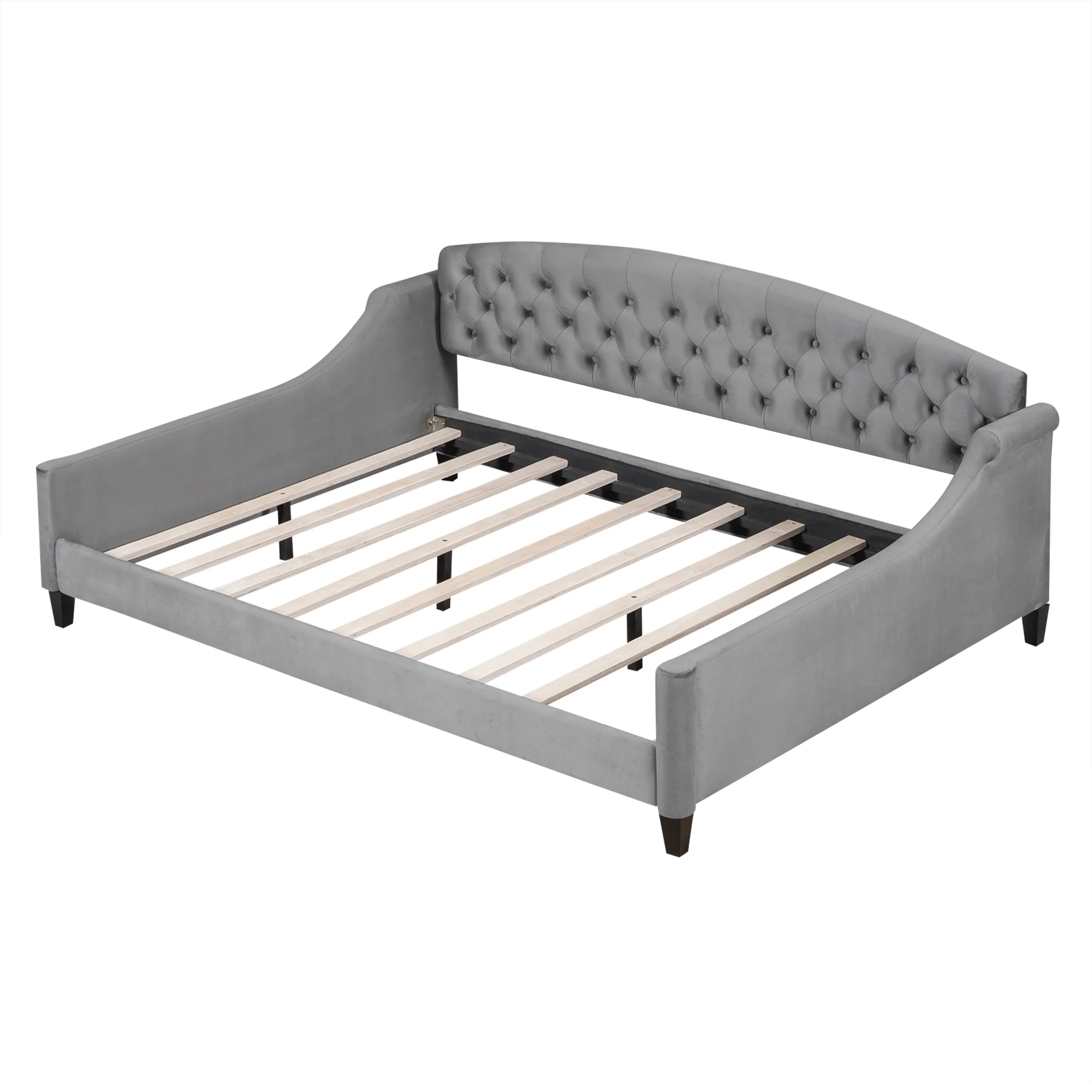 CoSoTower Modern Luxury Tufted Button Daybed, Full, Gray